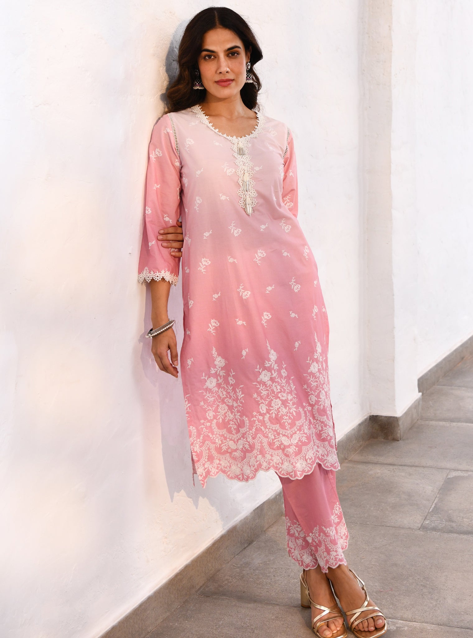 Mandre Cotton Pink Kurta Set