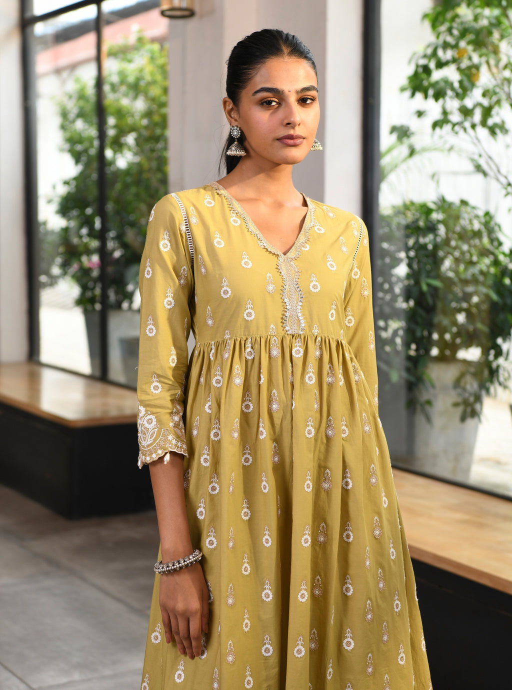 Women's Green Solid Anarkali Kurta-GW-1089-Seagreen
