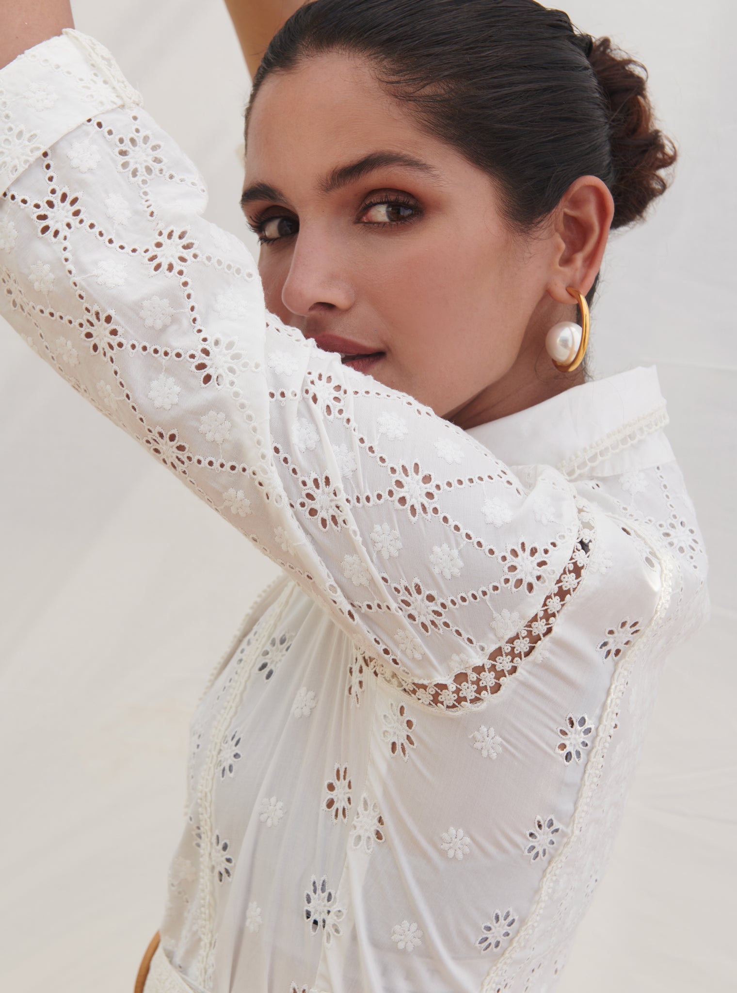 Periwinkle Cotton White Dress