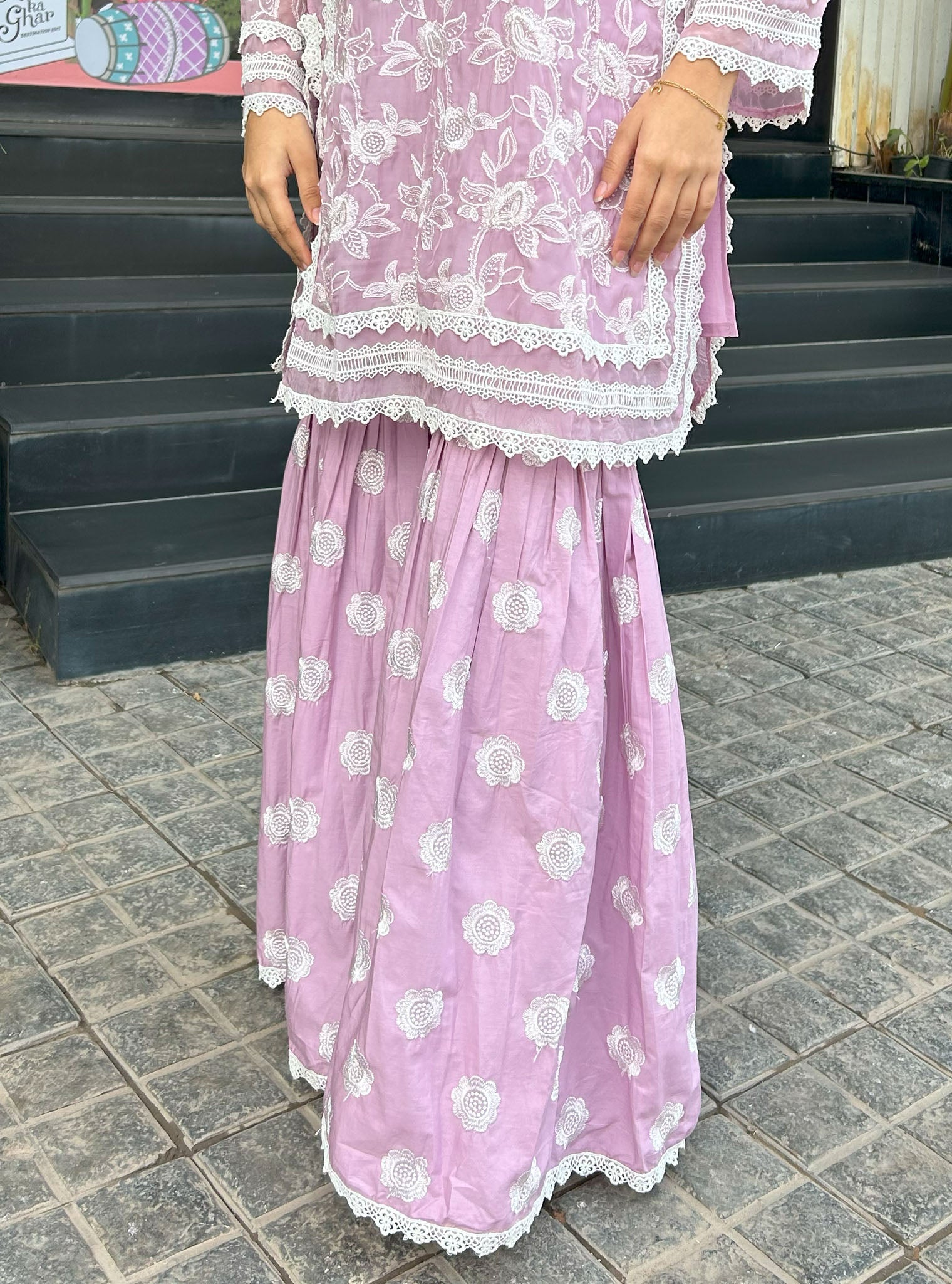 Lyella Cotton Lilac Kurta with Garara Set