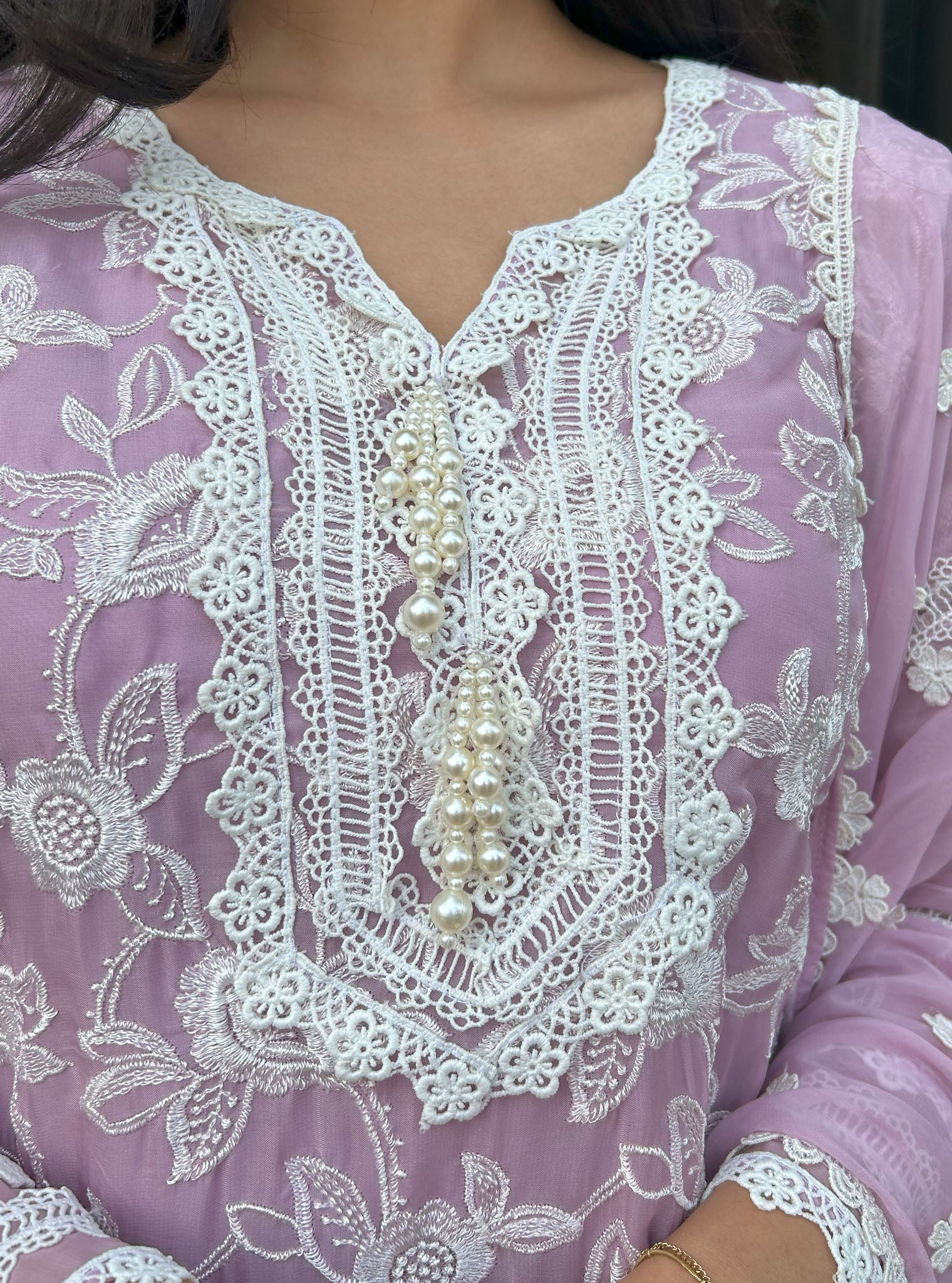 Lyella Cotton Lilac Kurta with Garara Set