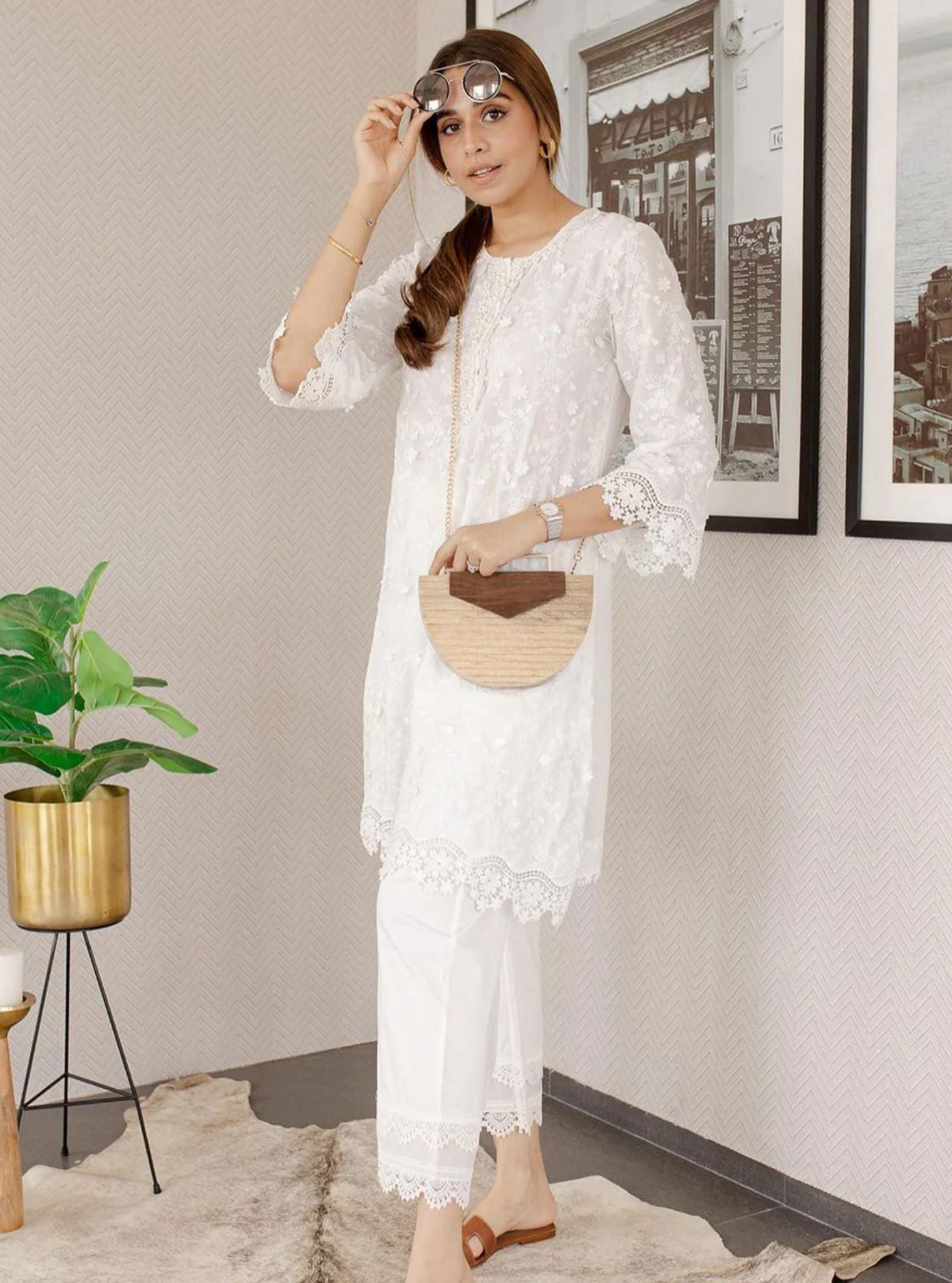 Baybreeze Cotton White Kurta Set