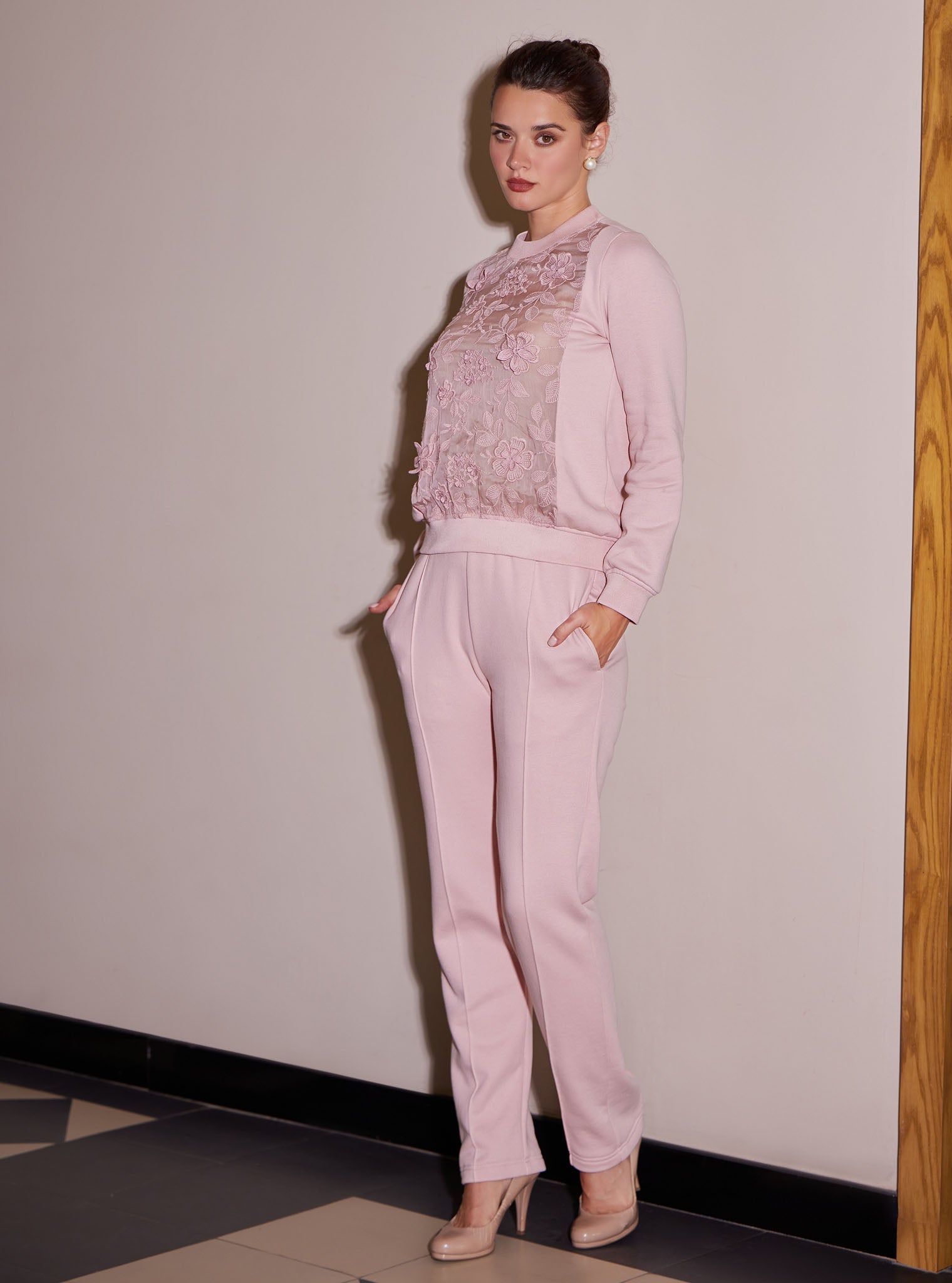 Mulmul Fleece Nesoi Pink Pant