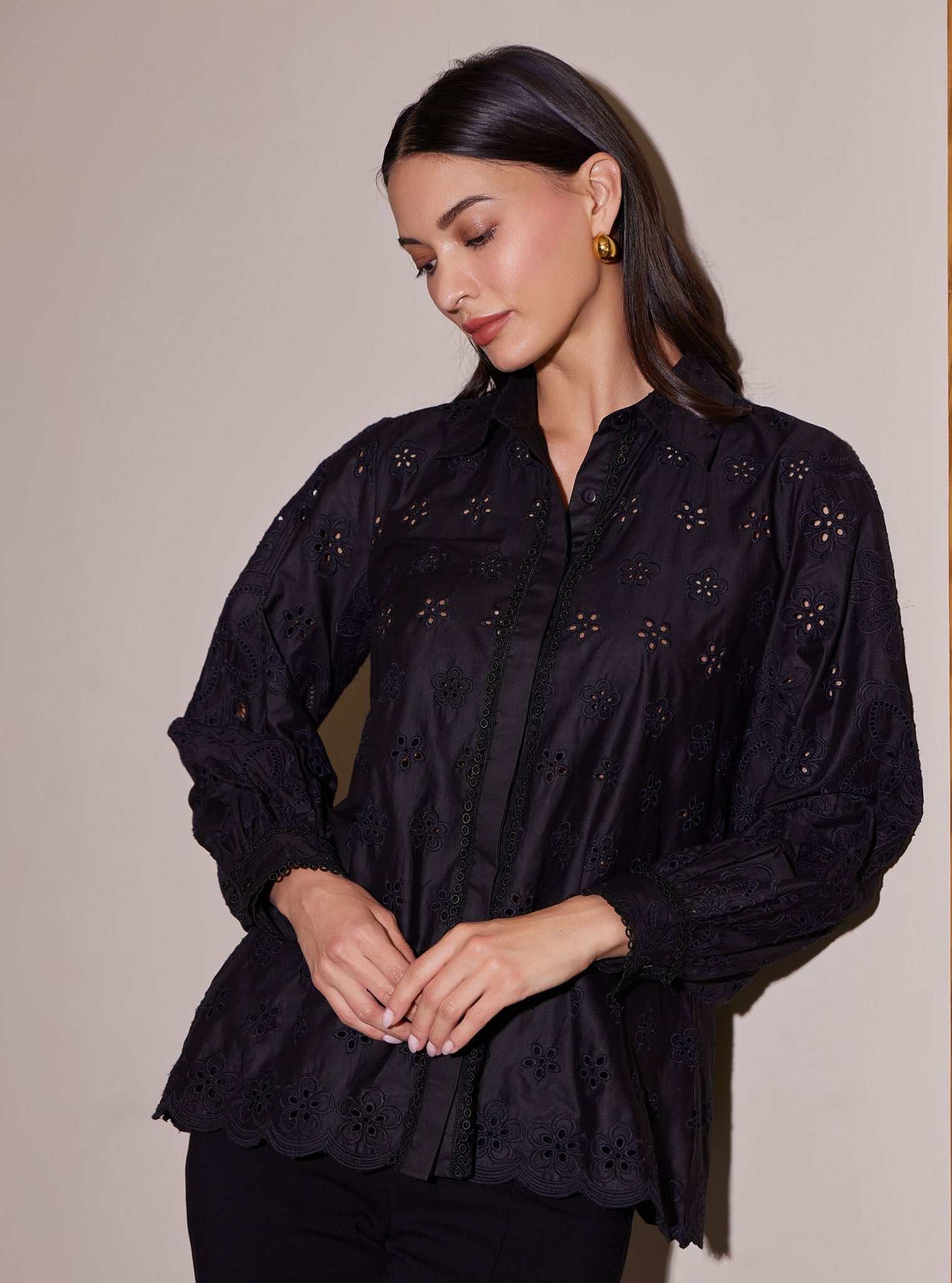 Metis Cotton Black Shirt