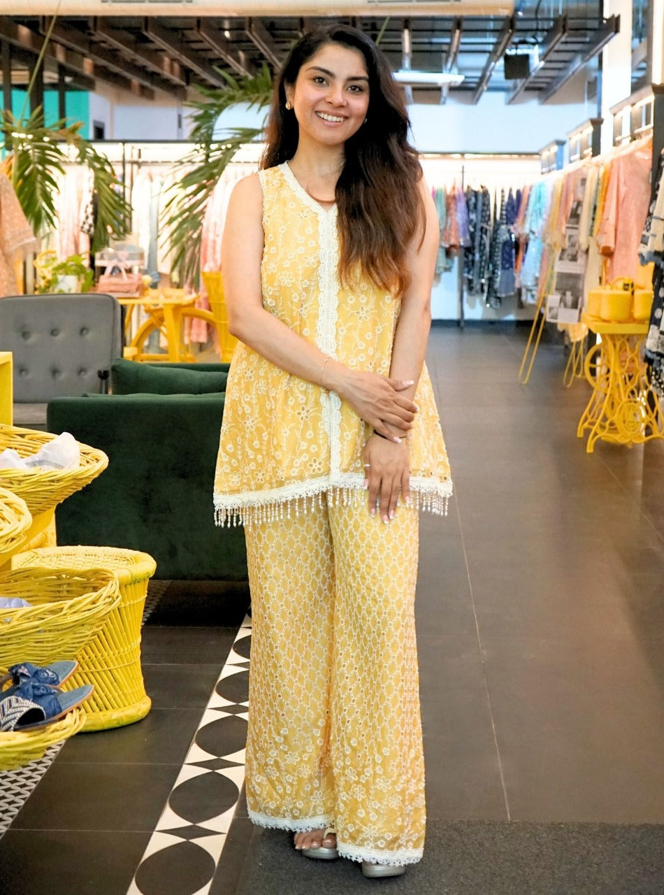 Rehanshi Cotton Yellow Co-ord Set