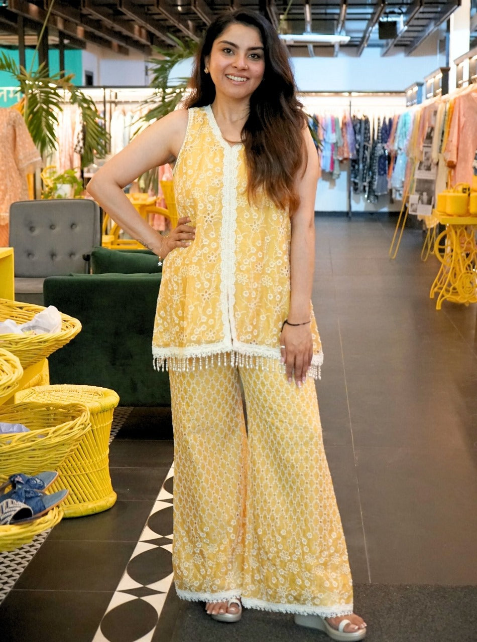 Rehanshi Cotton Yellow Co-ord Set