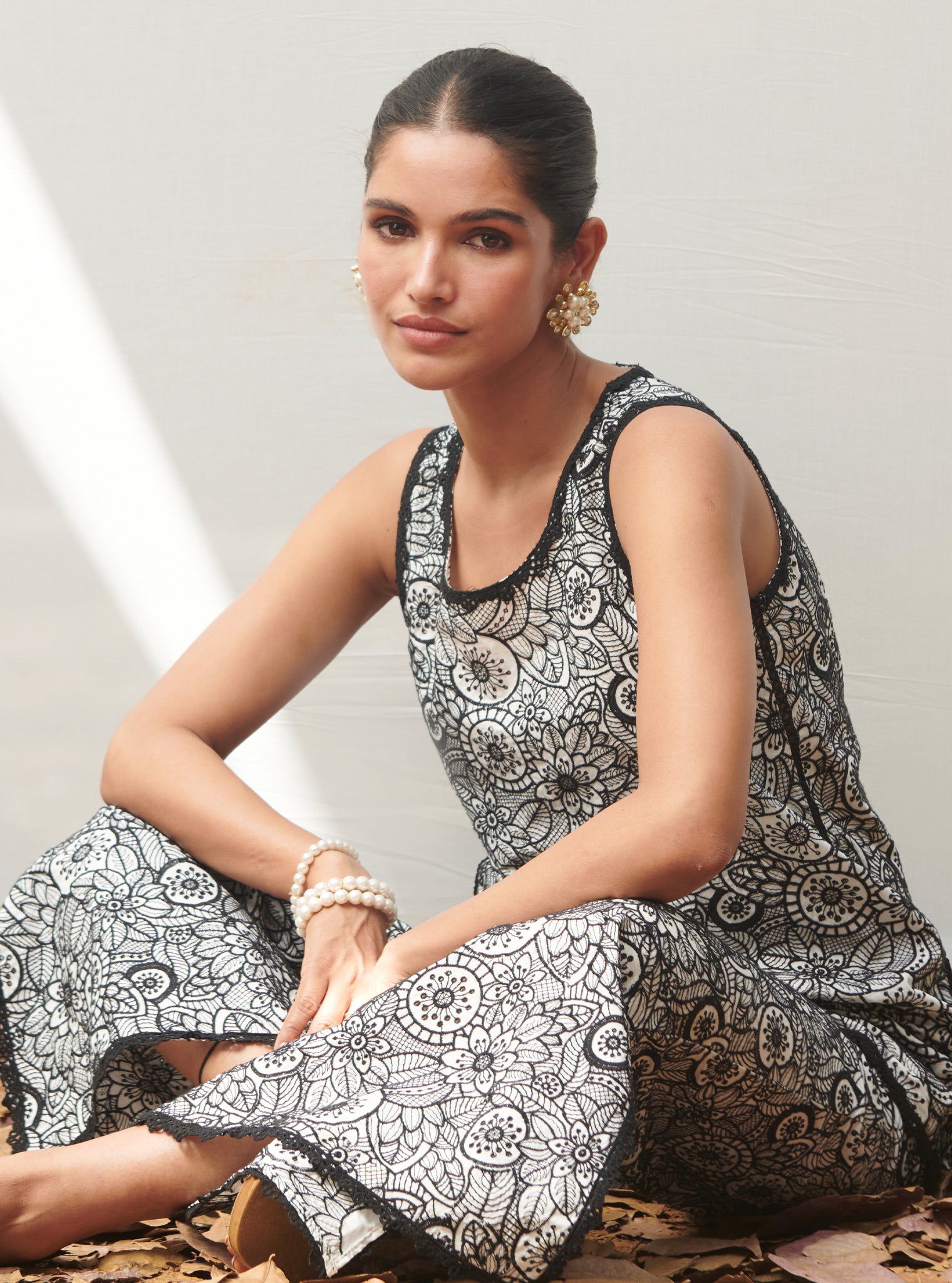 Gardenia Cotton White Co-ord Set