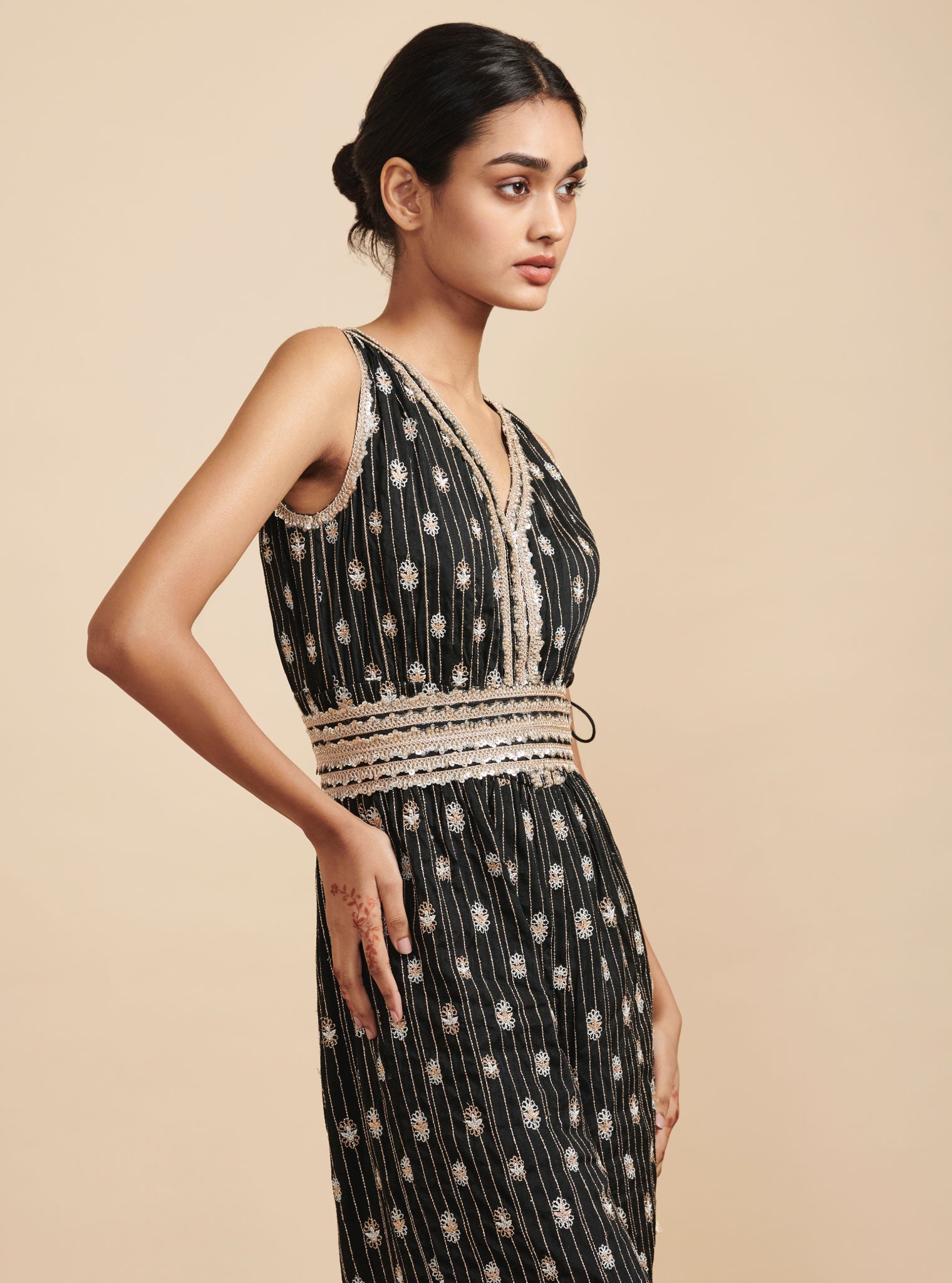 Raabta Silk Black Jumpsuit