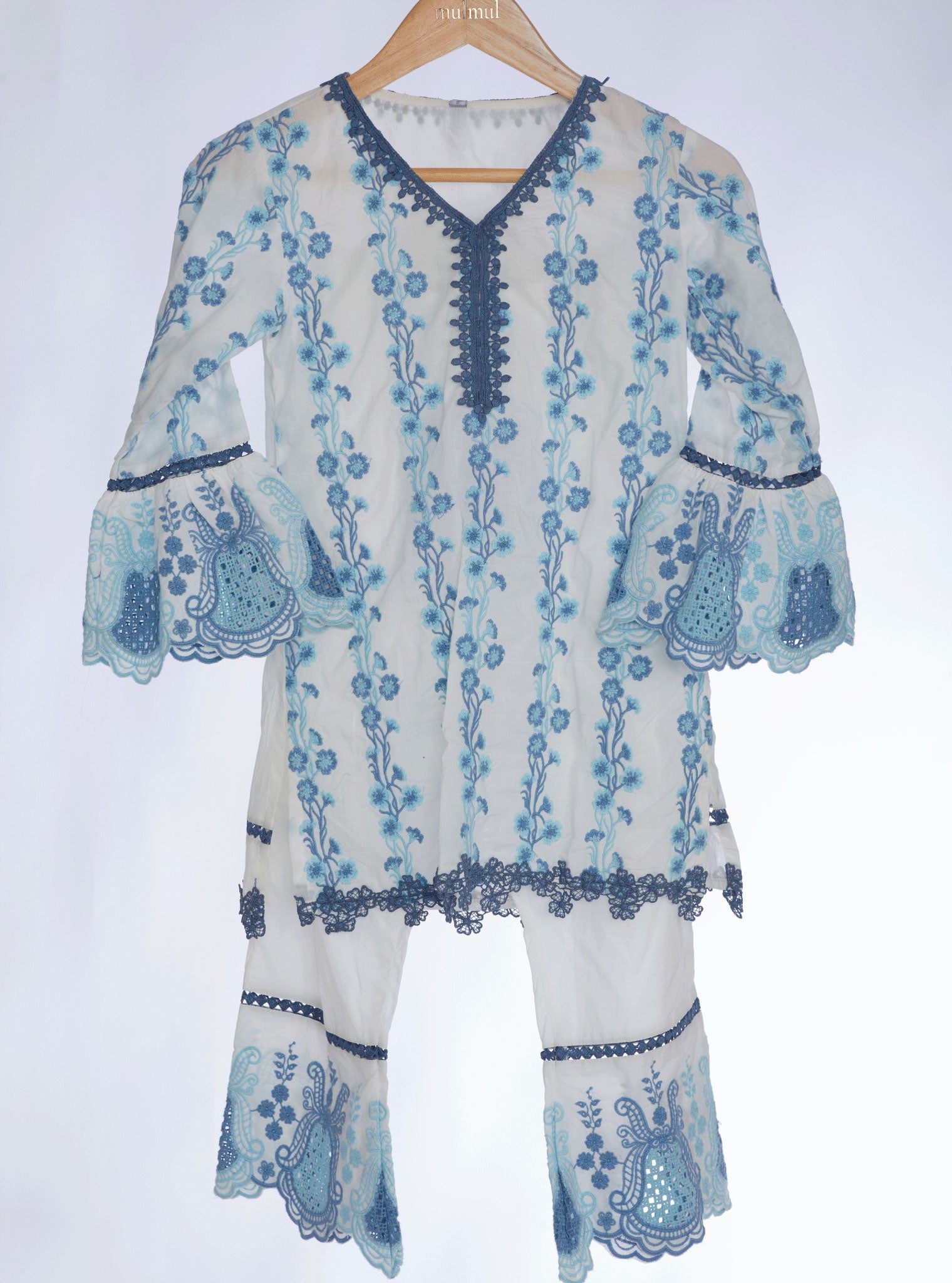 Bess Cotton White Kurta Set
