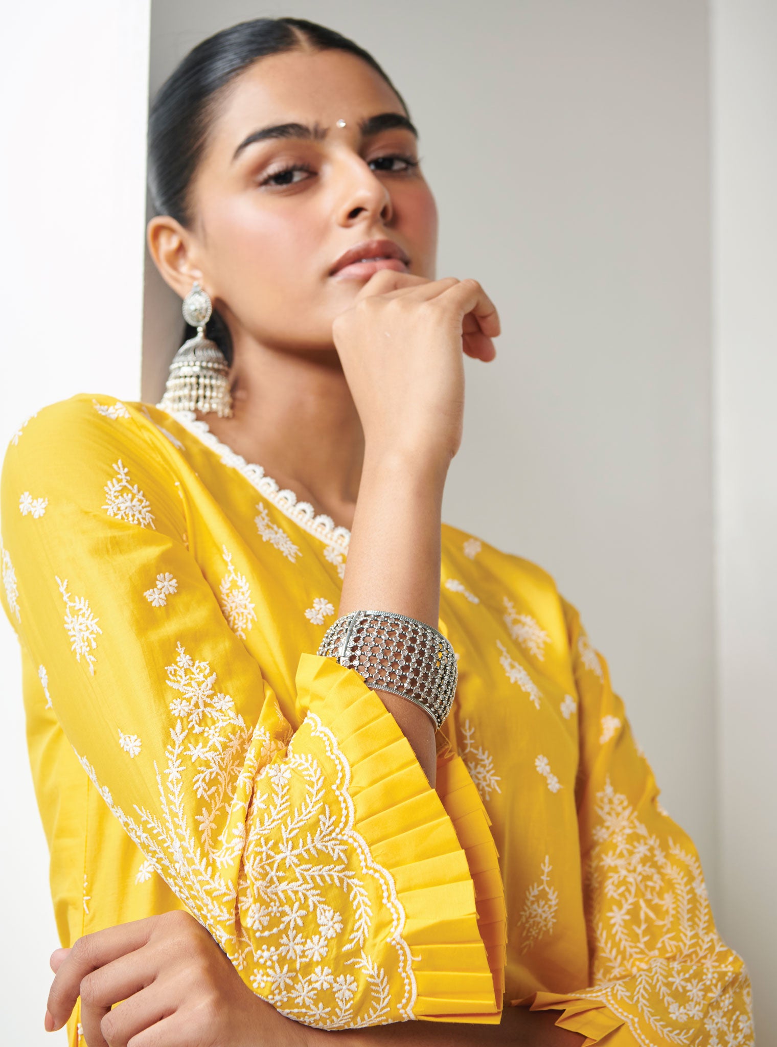 Pure Silver JALI WORK JHUMLI WITH PEARLS