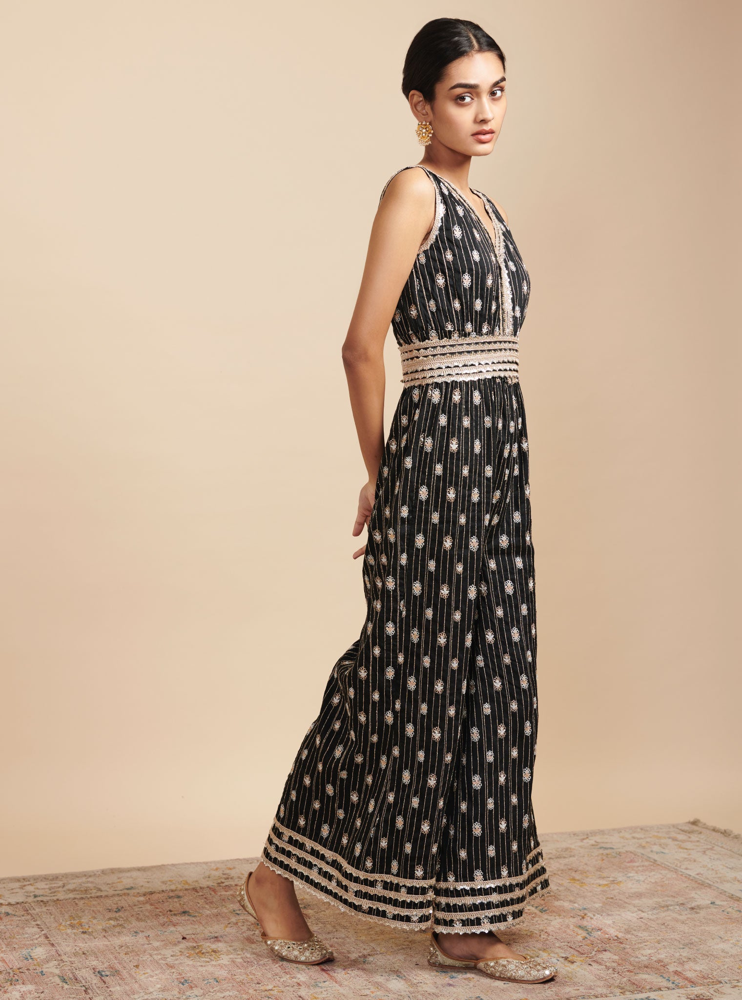 Raabta Silk Black Jumpsuit