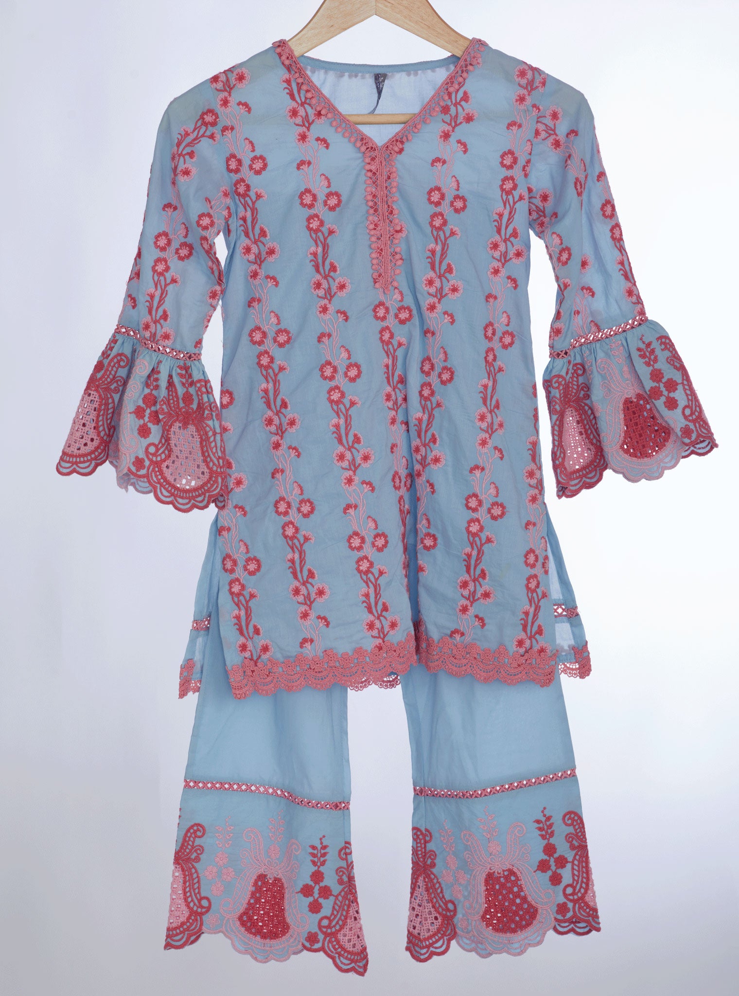 Cher Cotton Light Blue Kurta Set