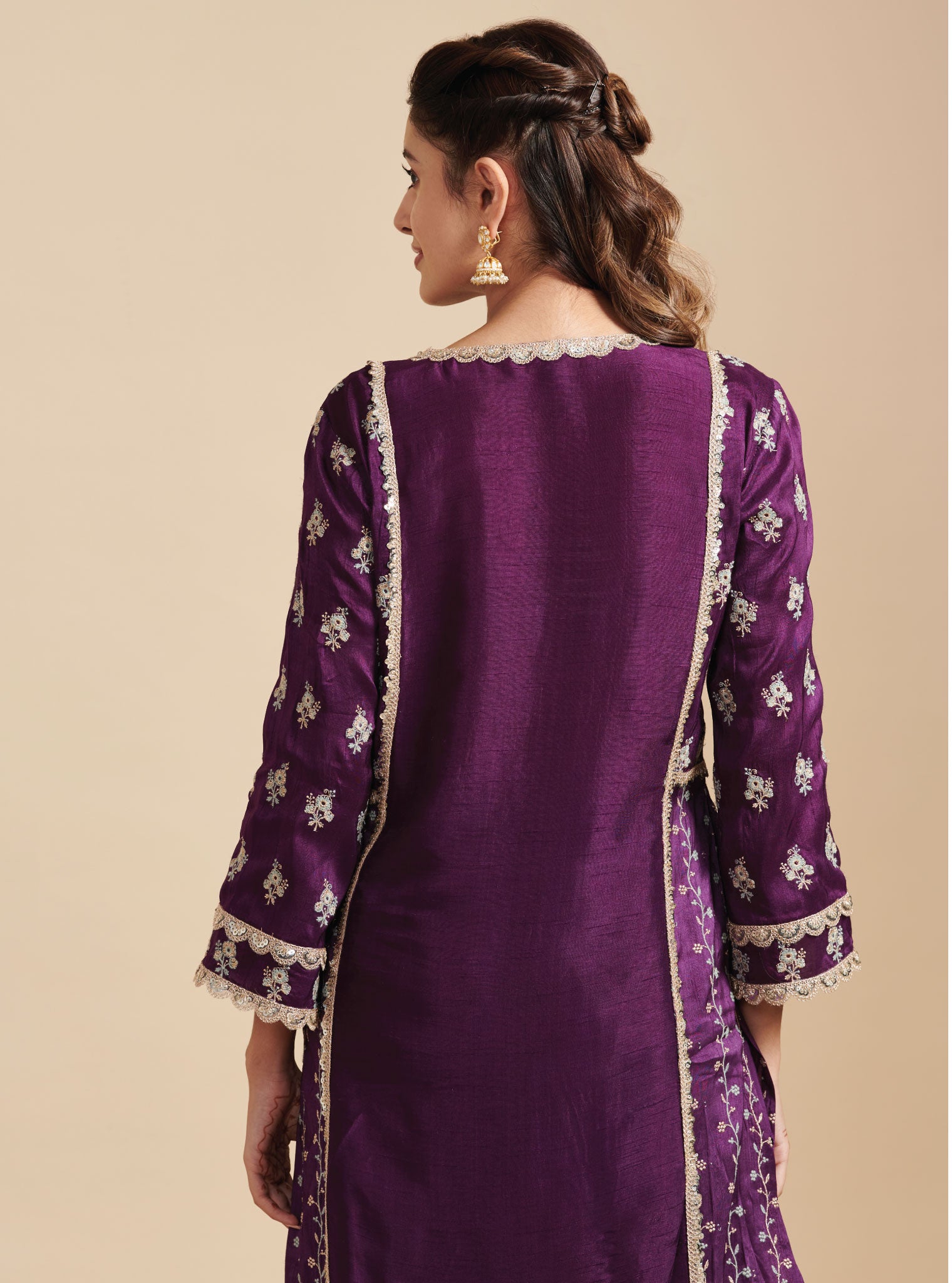 Kaashni Silk Purple Kurta Set