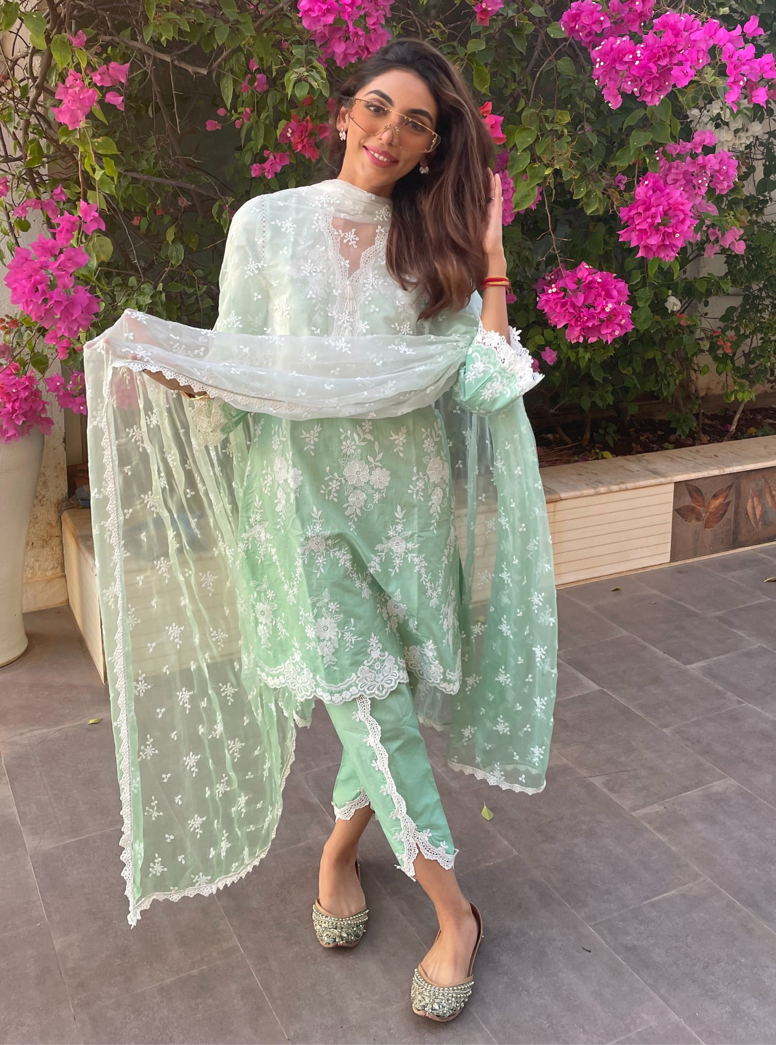 Atrai Cotton Green Kurta Set