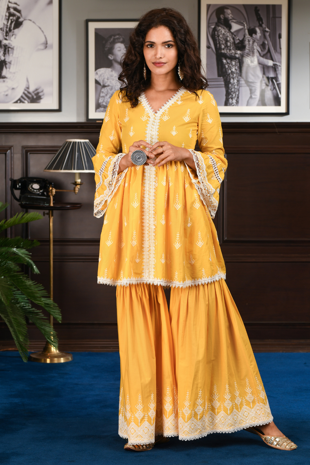 Alaia Cotton Kurta with Garara Set