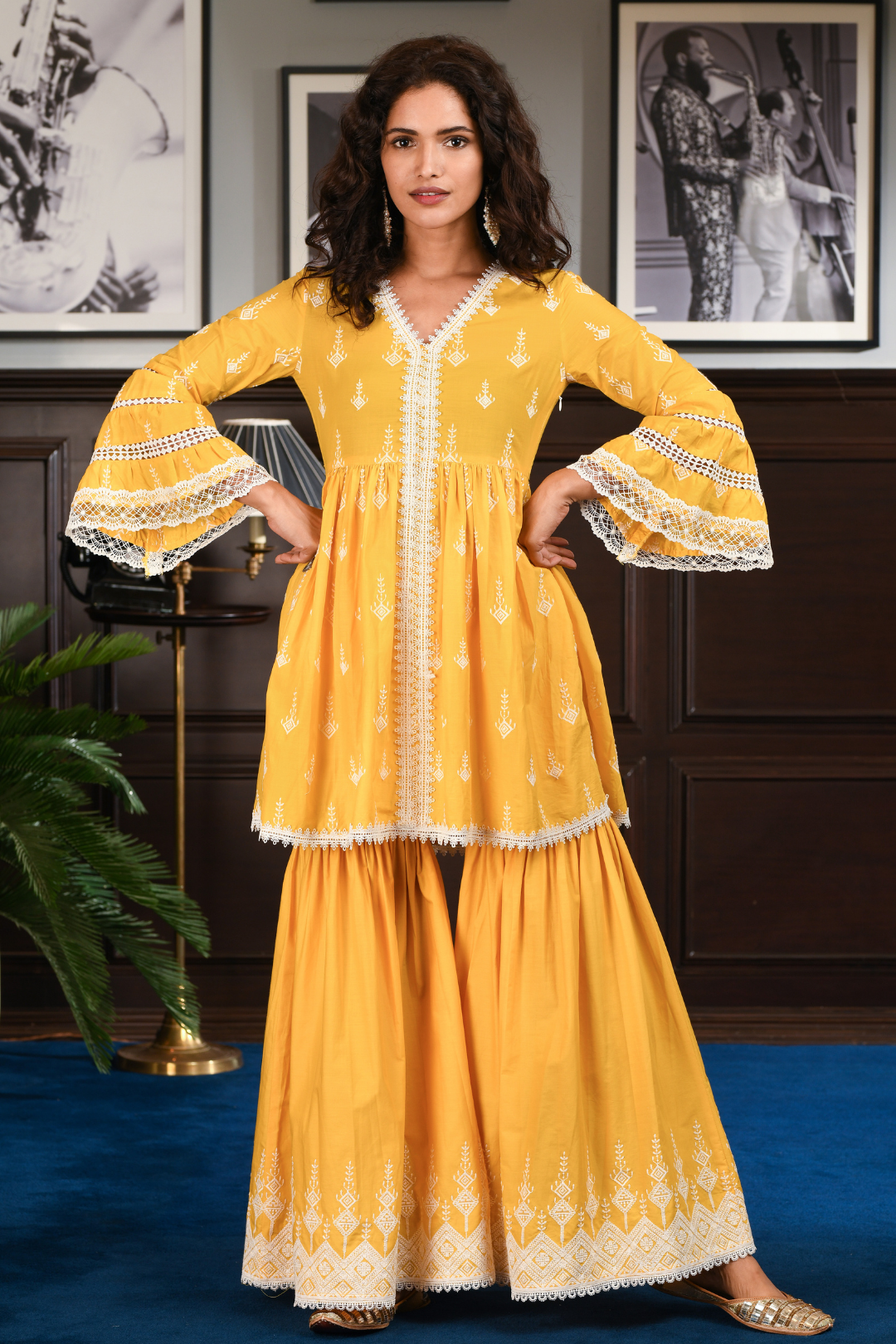 Alaia Cotton Kurta with Garara Set