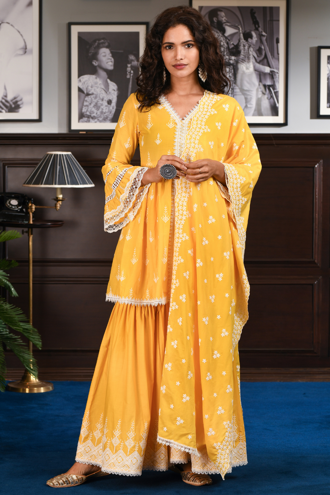 Alaia Cotton Kurta with Garara Set