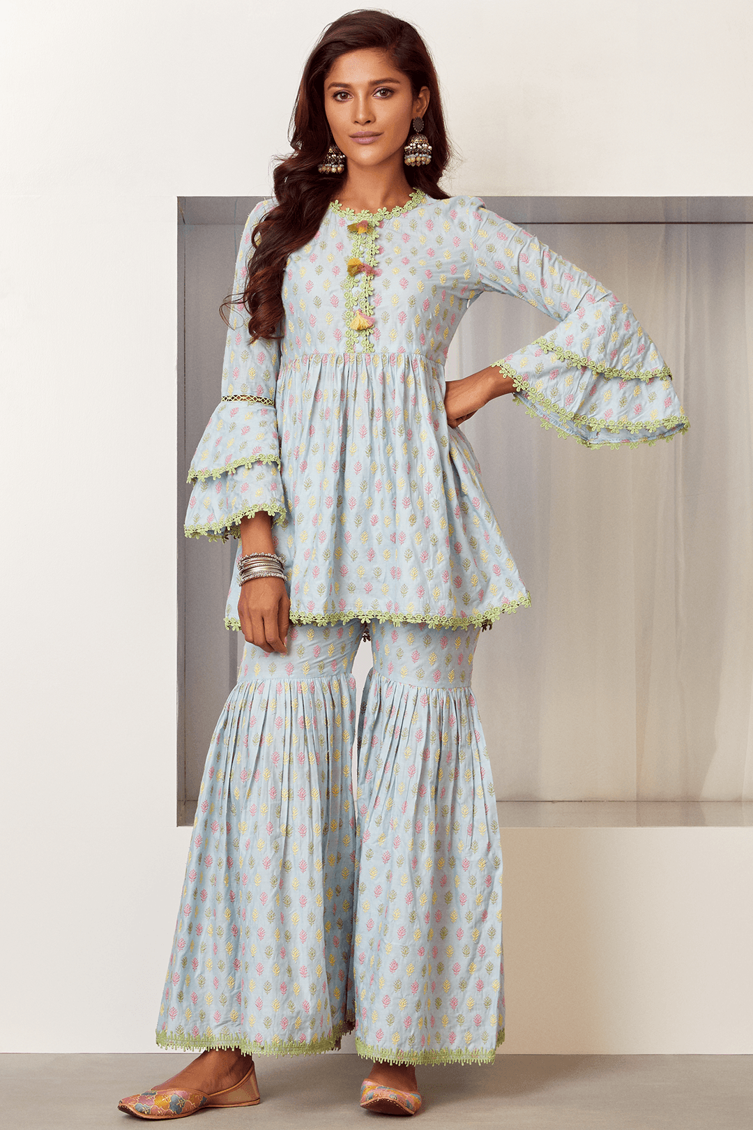 Alpine Cotton Kurta with Sharara Set