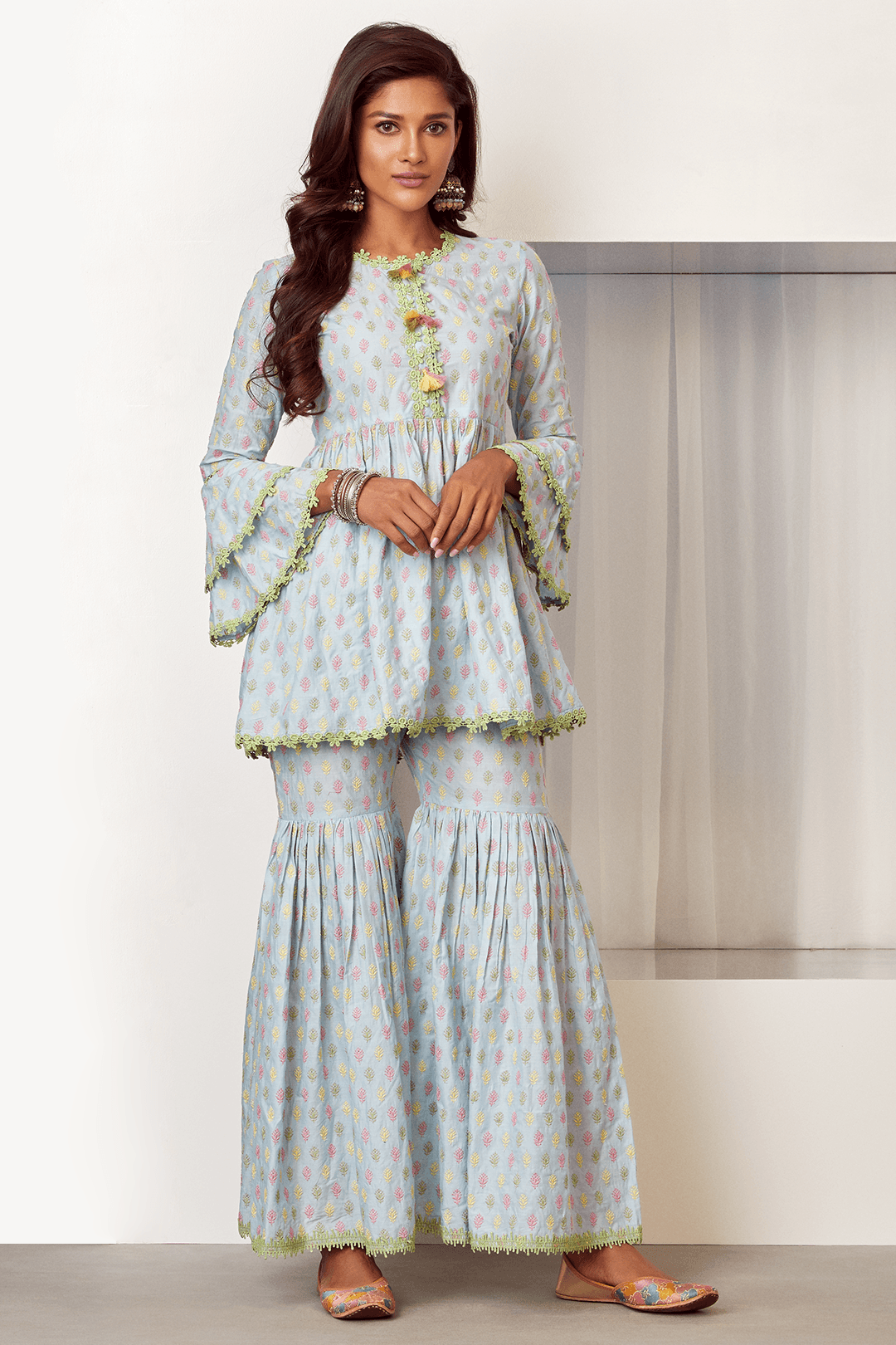 Alpine Cotton Kurta with Sharara Set