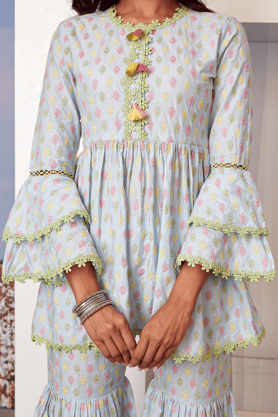 Alpine Cotton Kurta with Sharara Set