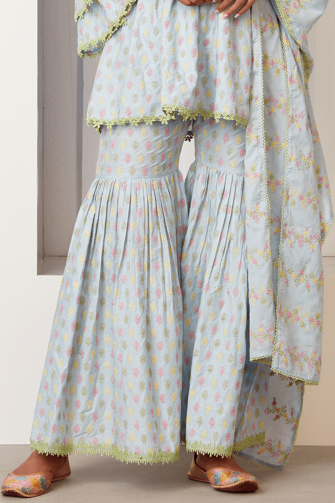 Alpine Cotton Kurta with Sharara Set
