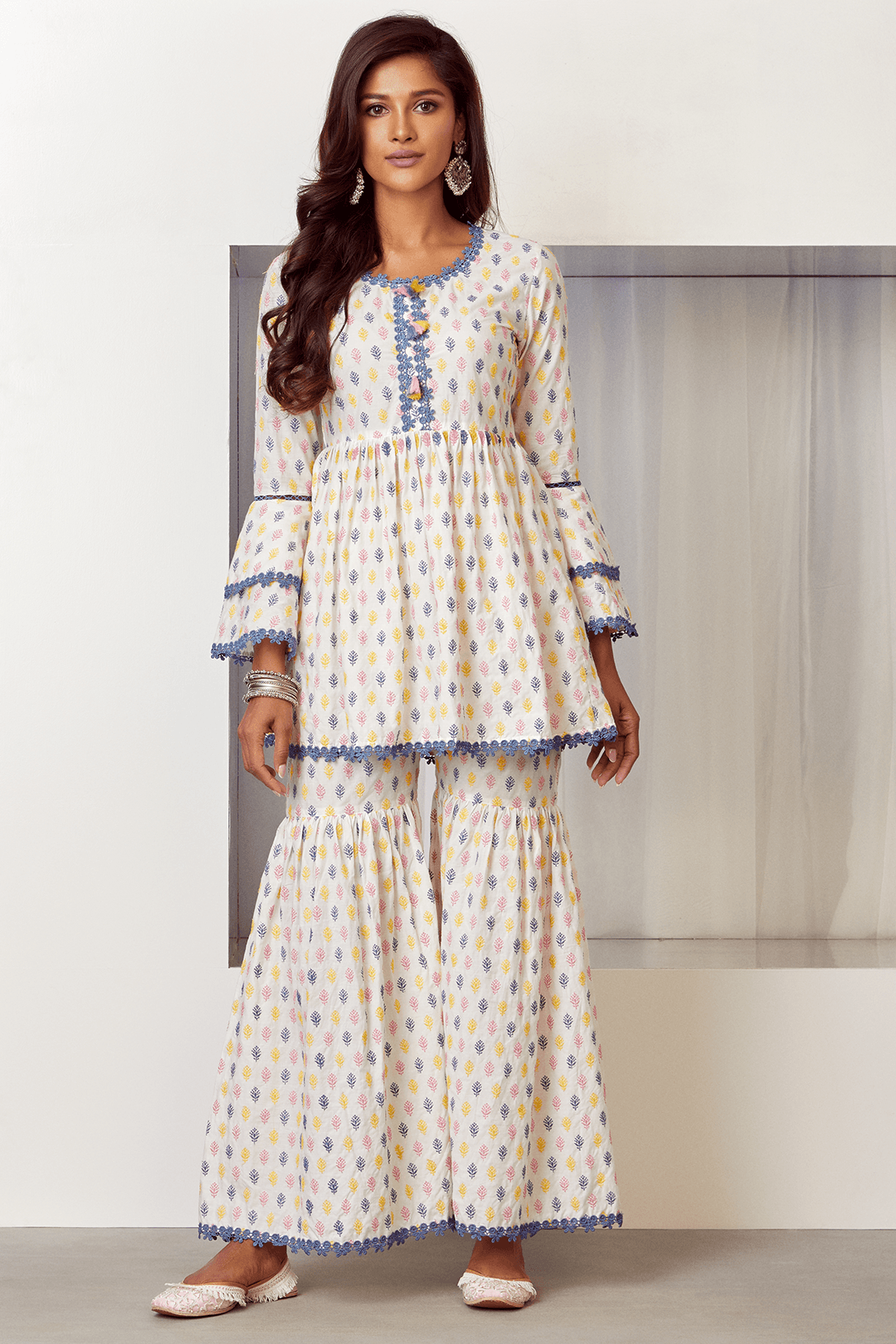 Alpine Cotton Kurta with Sharara Set