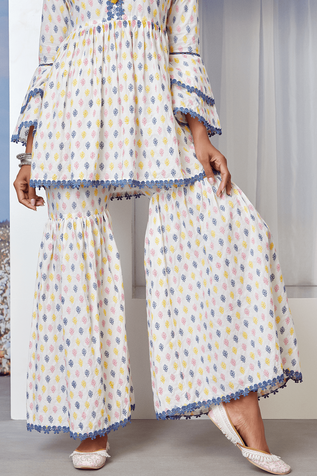 Alpine Cotton Kurta with Sharara Set