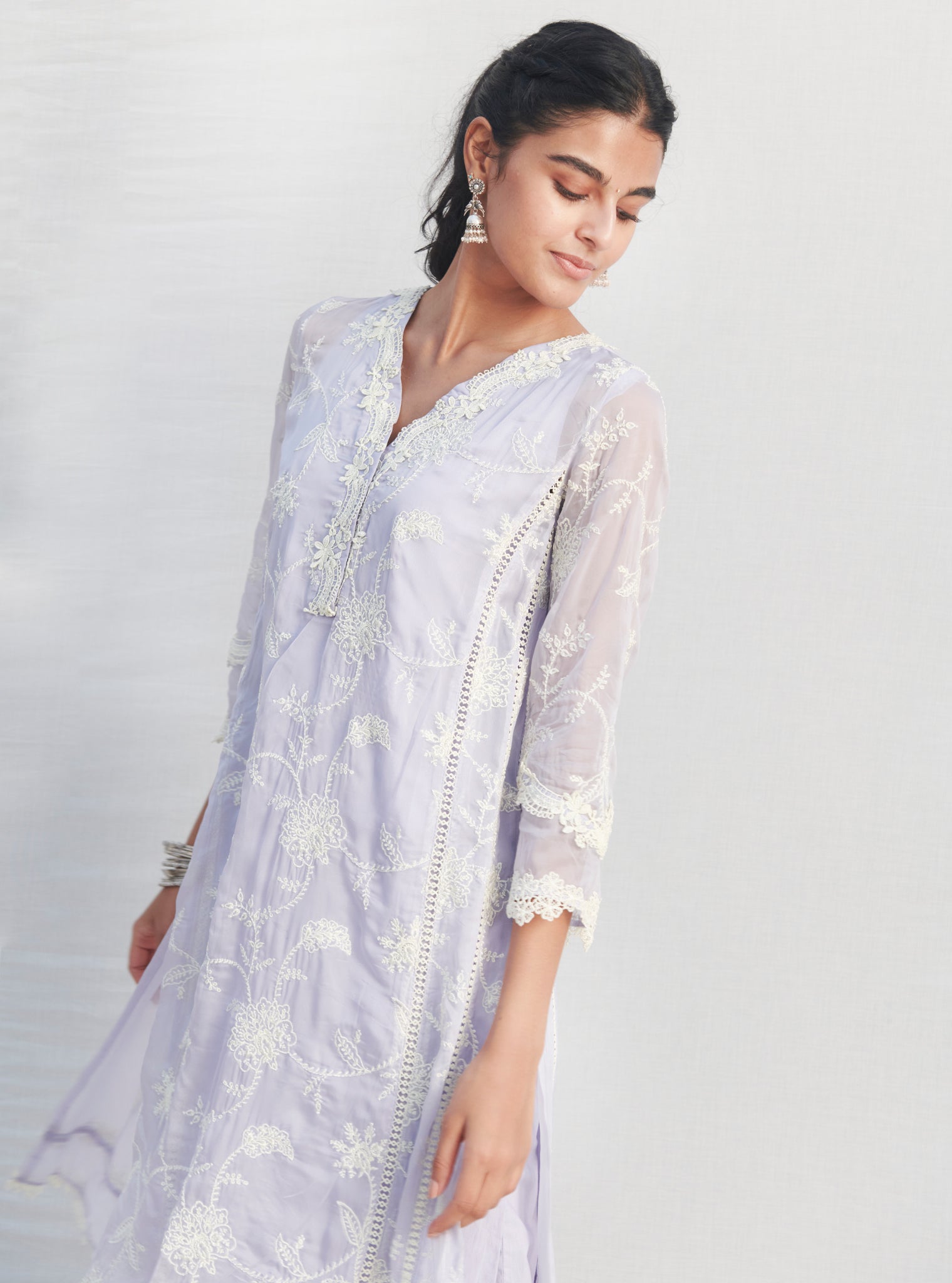 Alti Organza Lilac Kurta Set