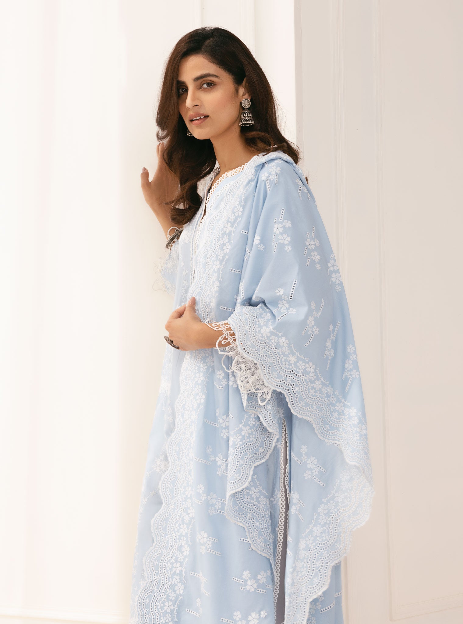Arki Cotton Blue Kurta with Palazzo Set