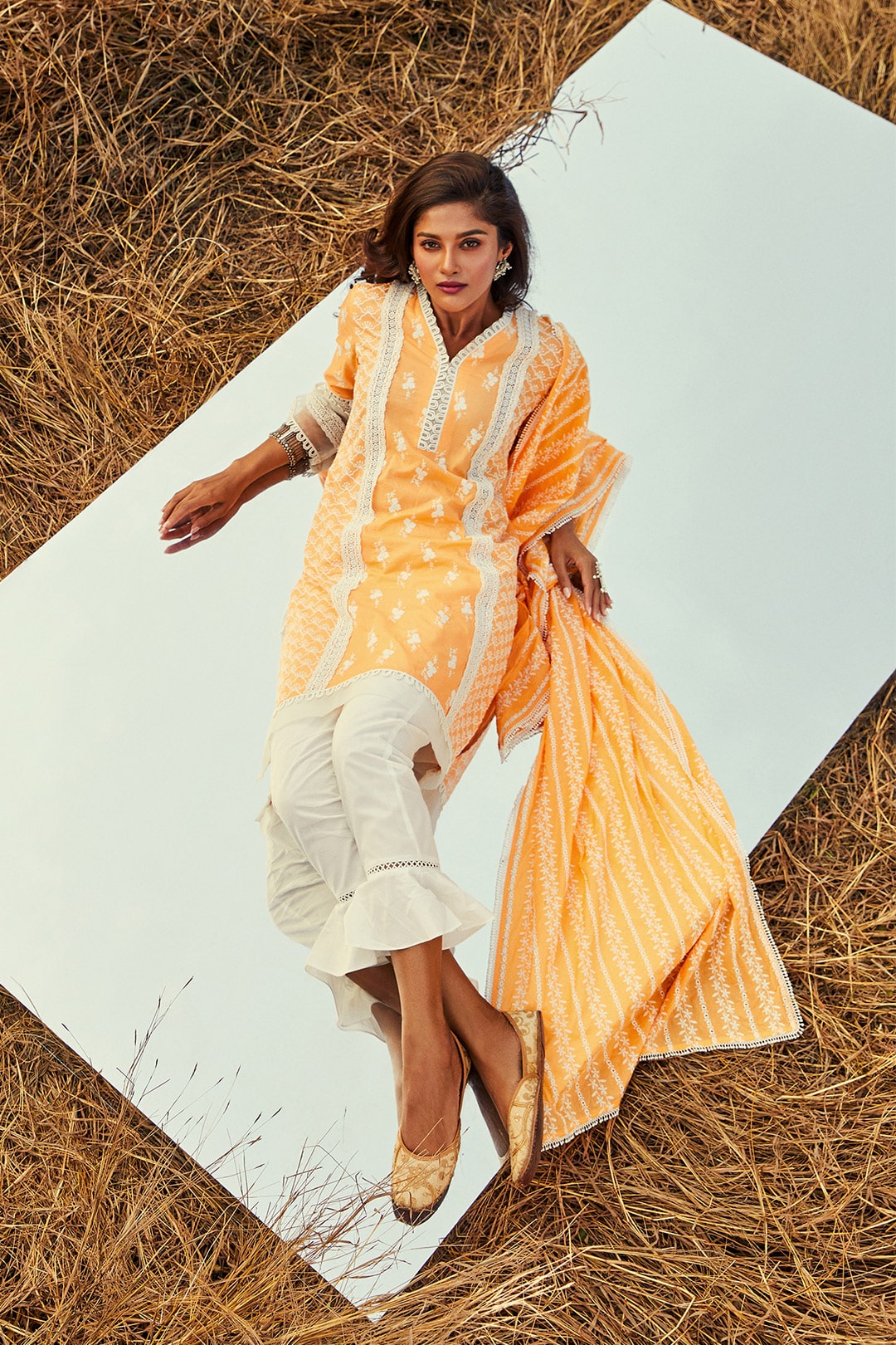 Armada Cotton Orange Kurta Set