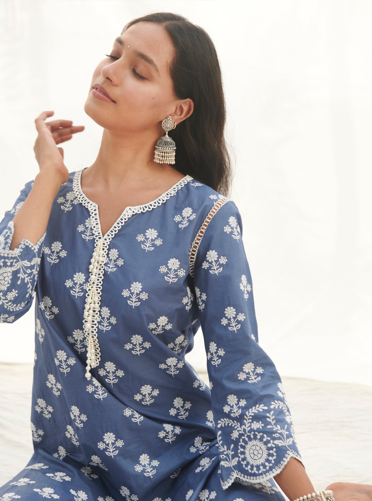 Arpora Cotton Navy Kurta Set