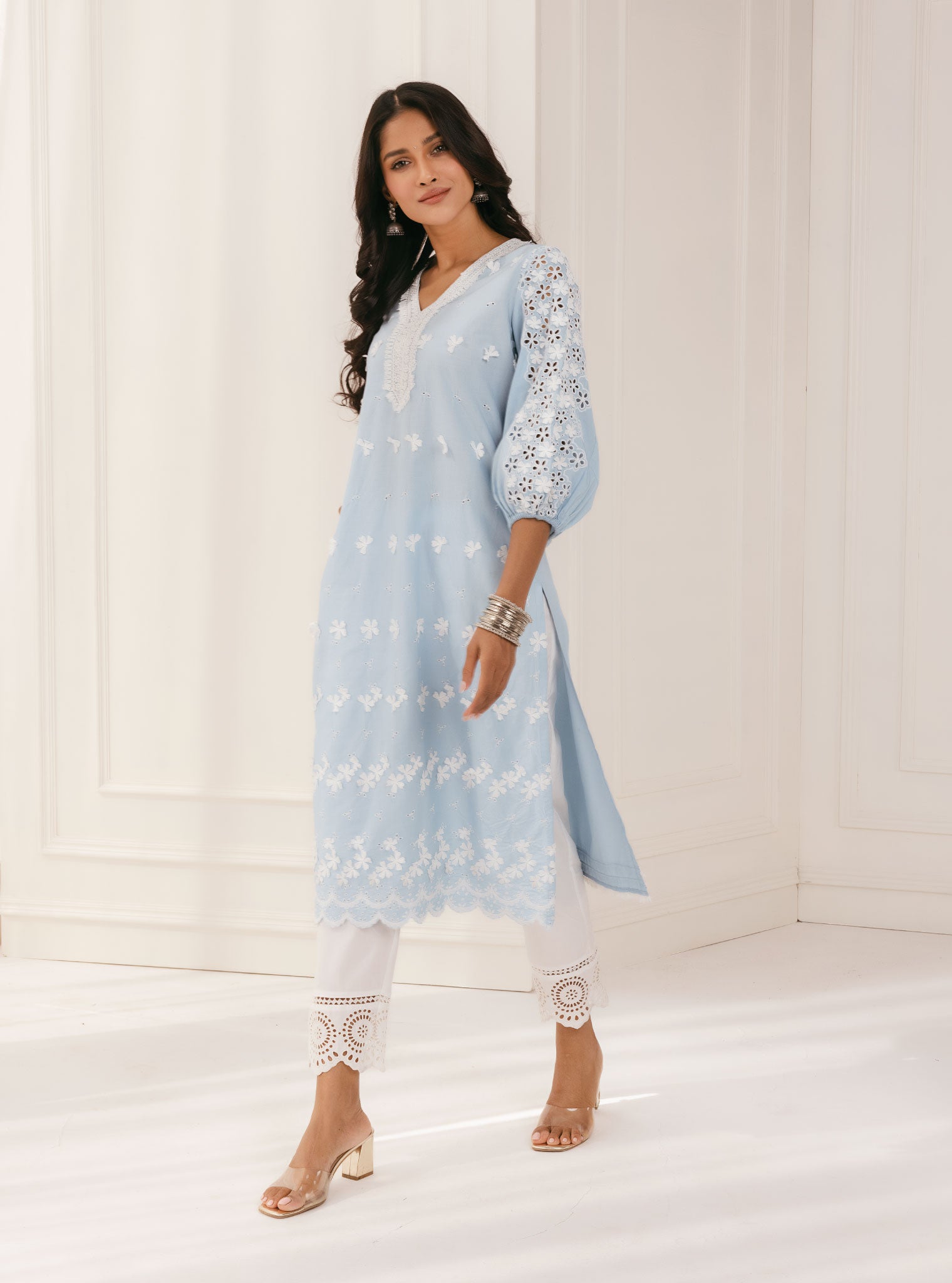 Asota Cotton Blue Kurta Set
