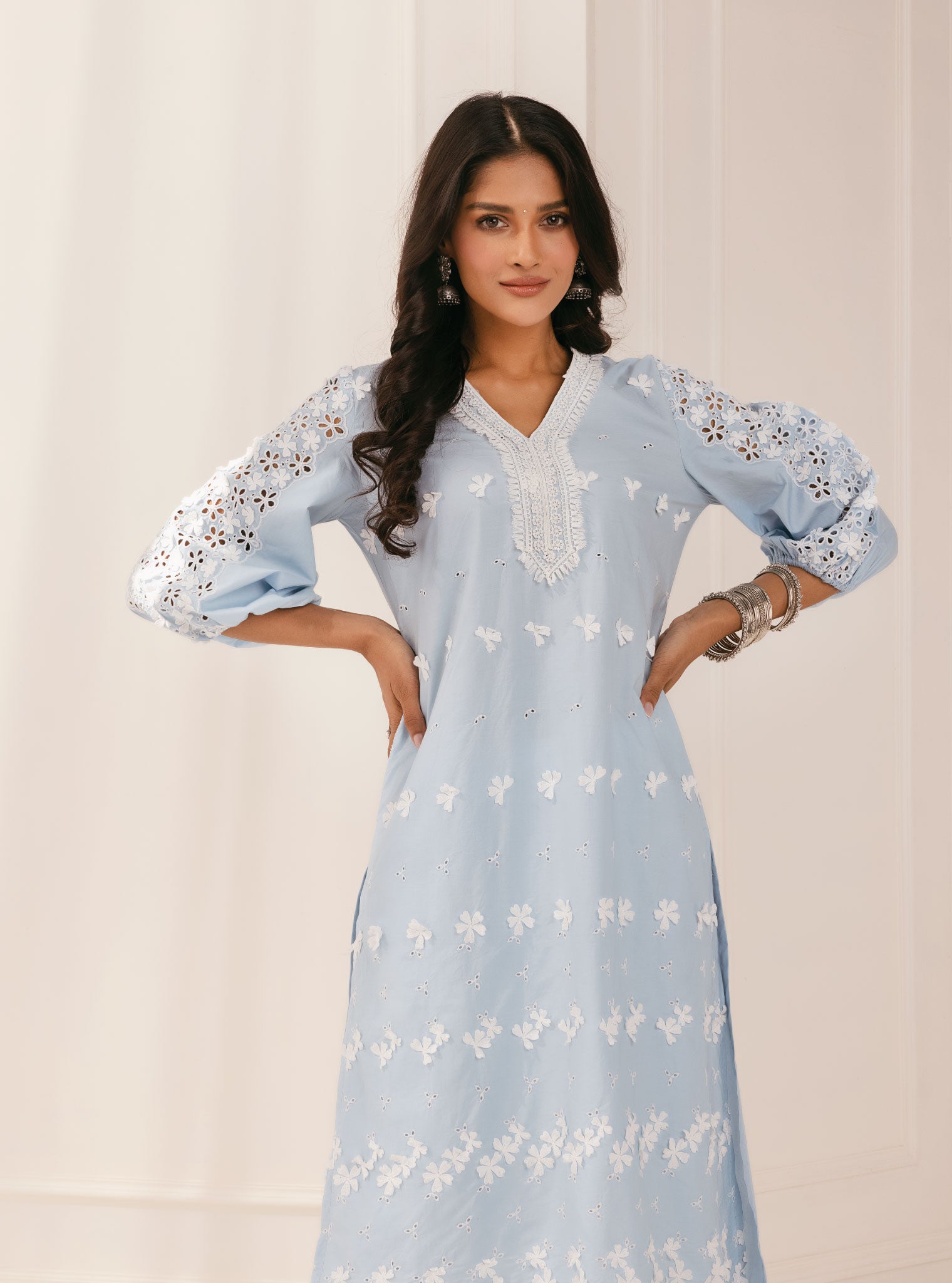 Asota Cotton Blue Kurta Set