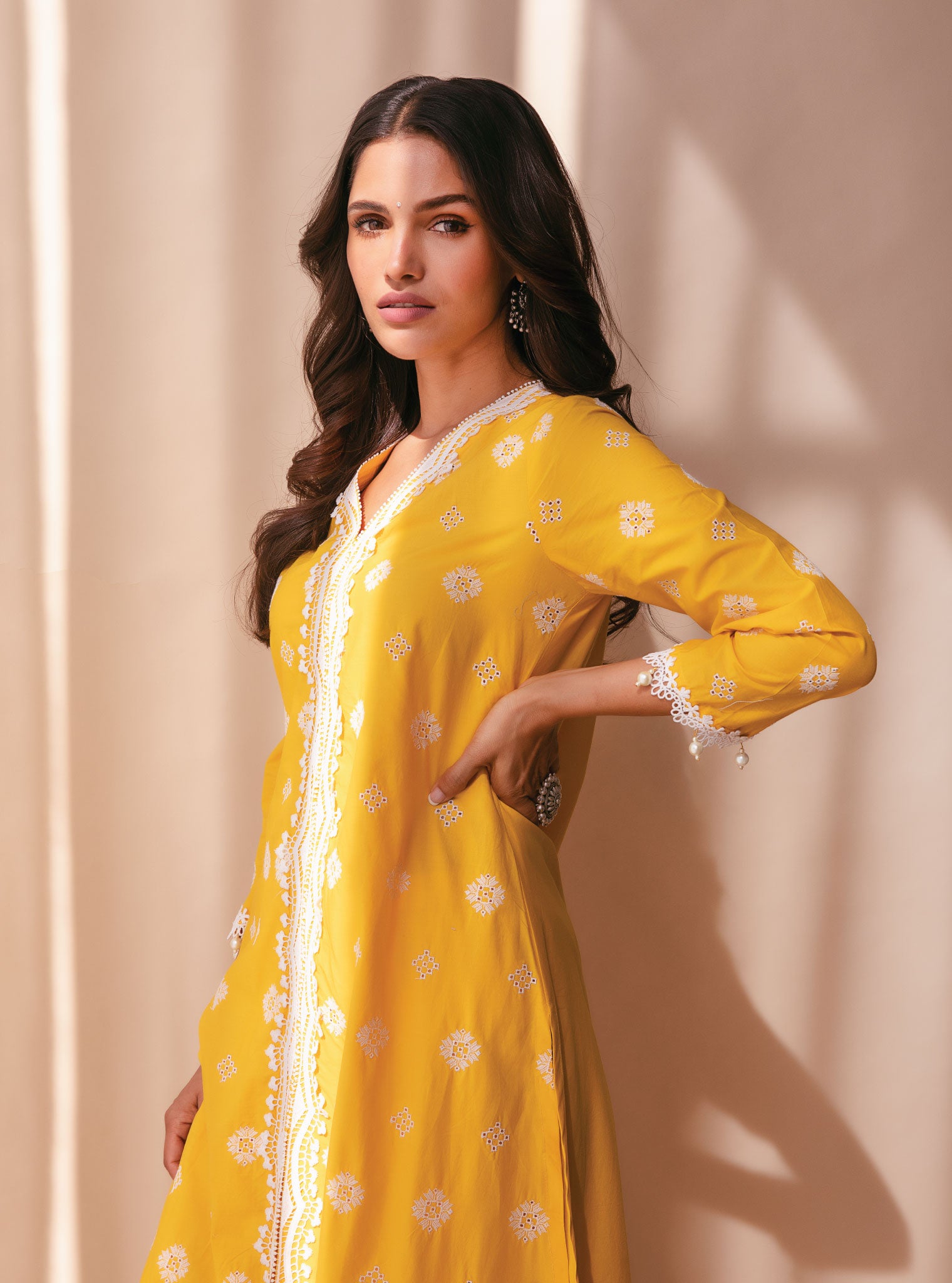 Mulmul Supima Cotton Poetry Mango Kurta
