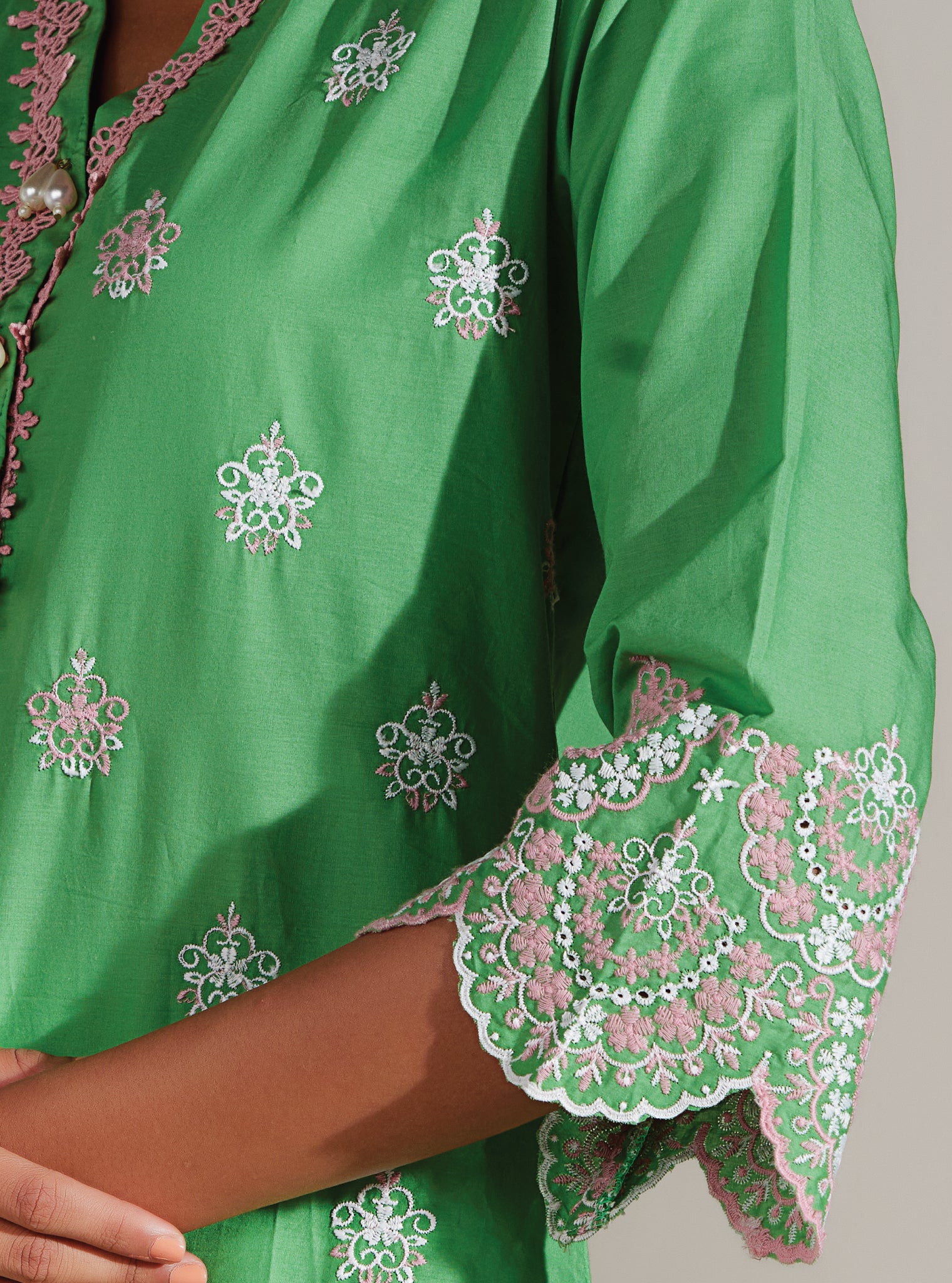 Aviana Cotton Green Kurta Set