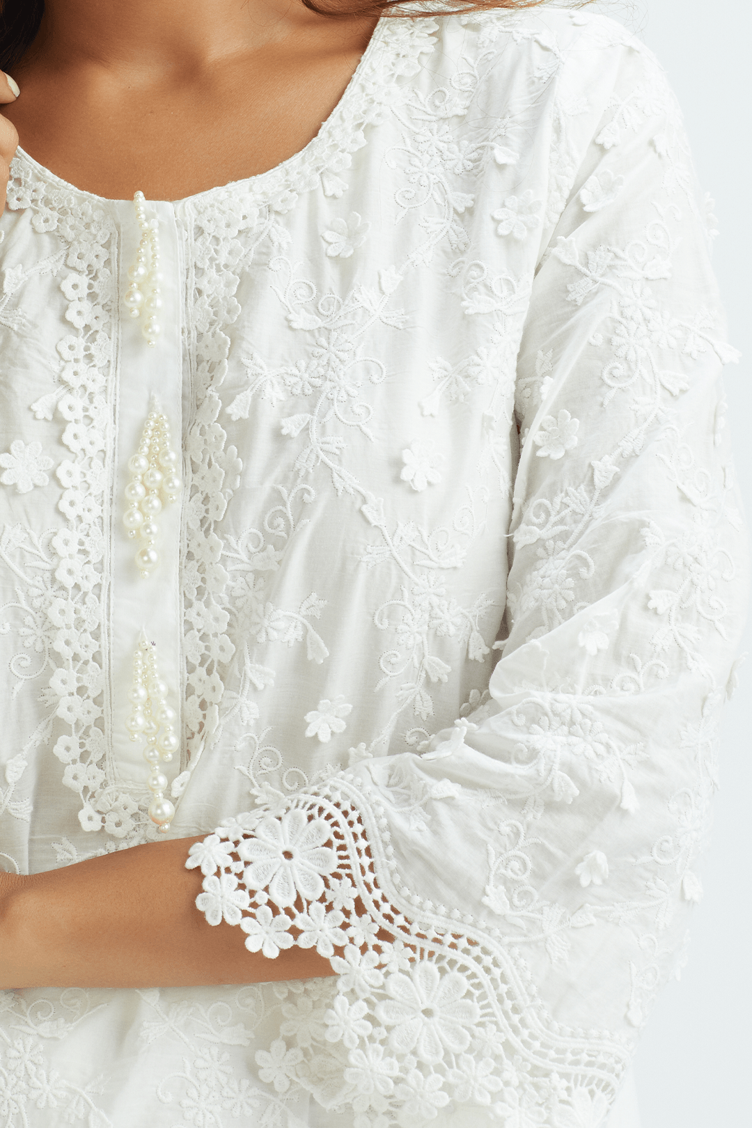 Baybreeze Cotton White Kurta Set