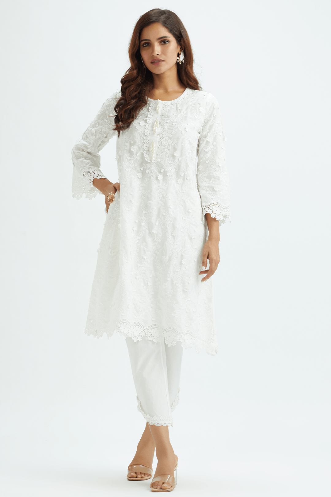 Baybreeze Cotton White Kurta Set