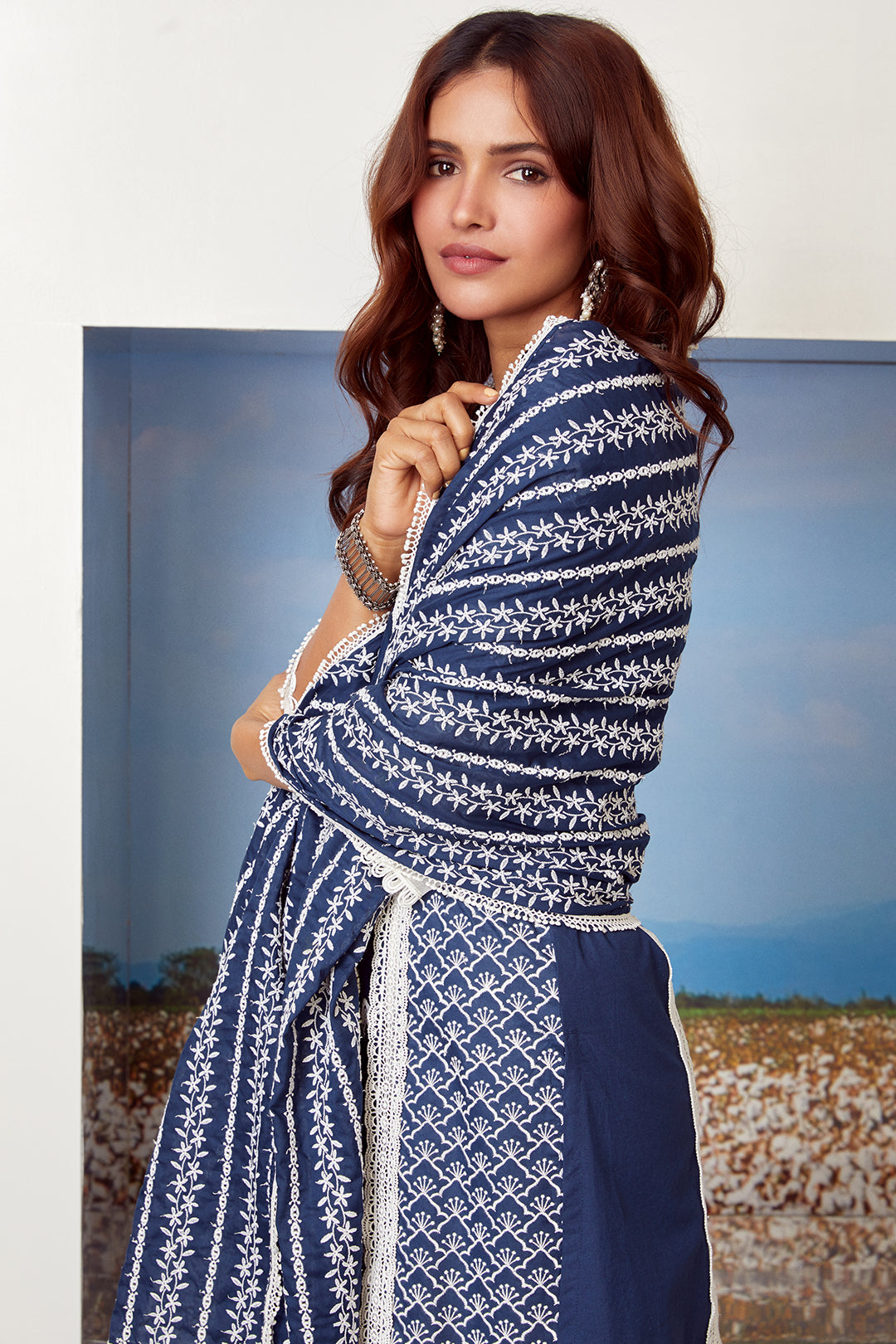 Armada Cotton Navy Kurta Set