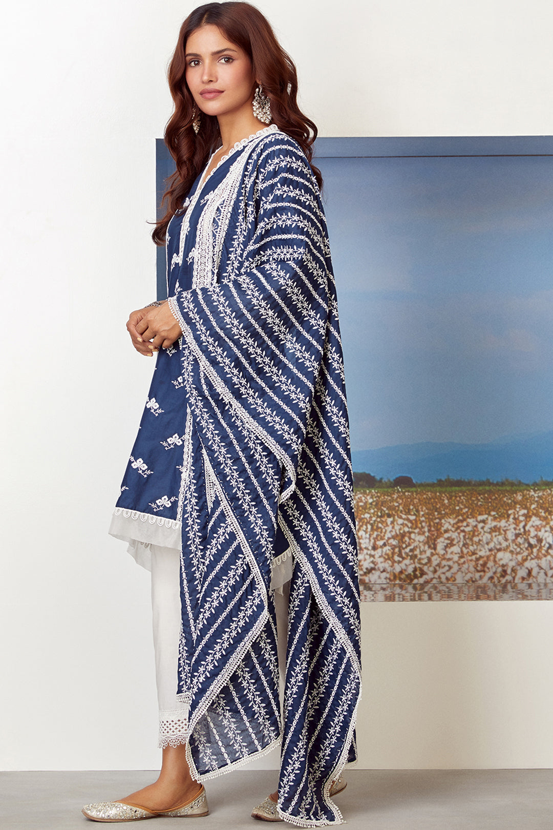 Armada Cotton Navy Kurta Set