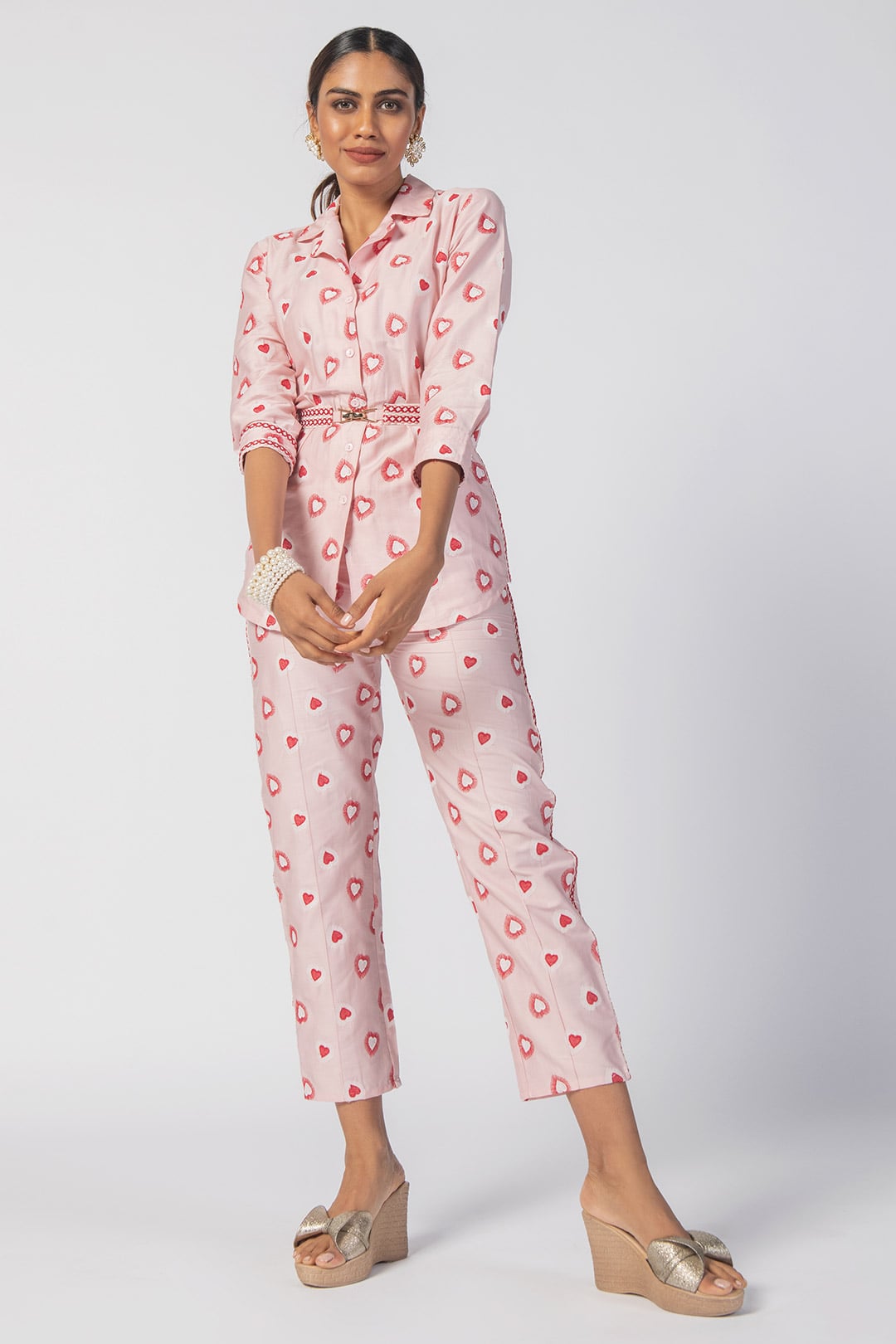 Caille Supima Cotton Pink Top Set