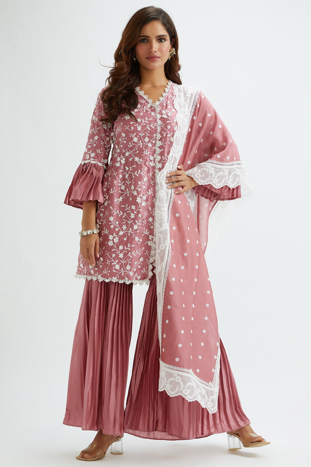 Cairo Cupro Silk Mauve Garara Set
