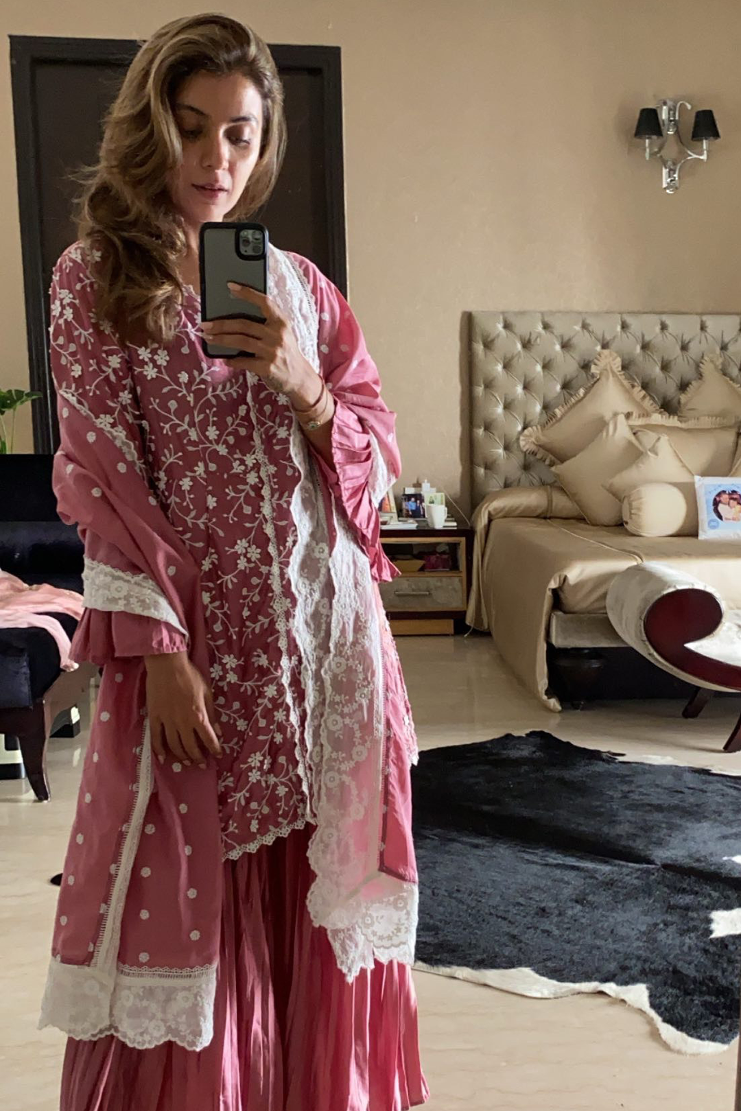 Cairo Cupro Silk Mauve Garara Set
