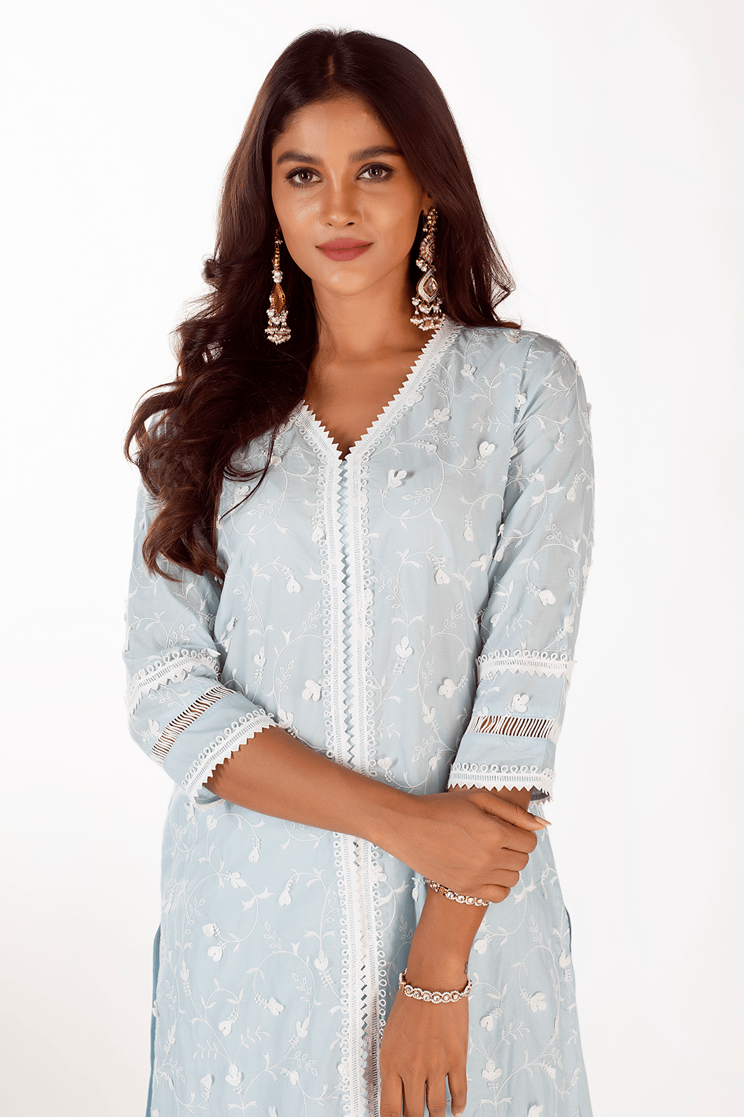 Cali Cotton Light Blue Kurta Set