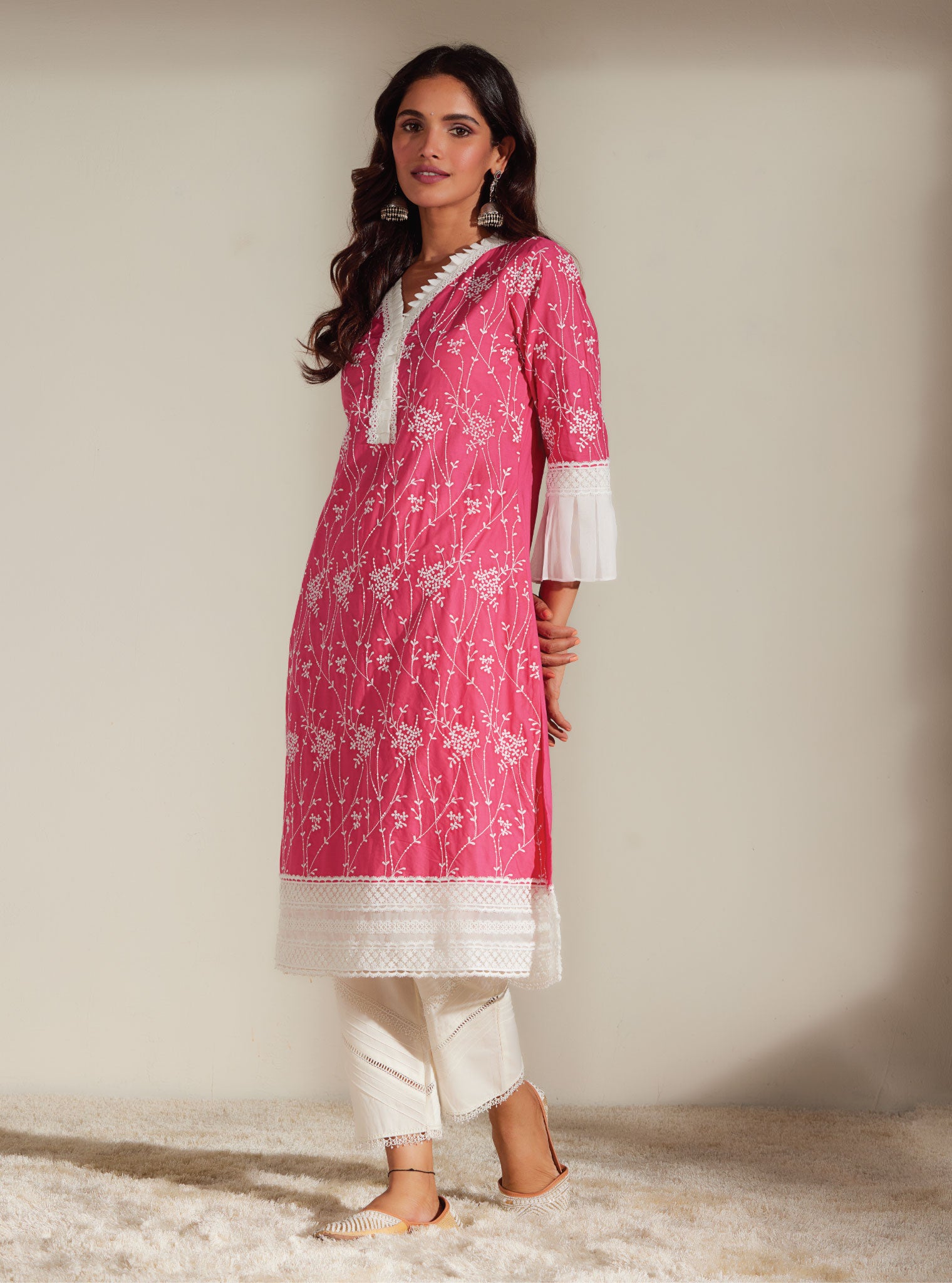 Carmen Cotton Pink Kurta Set