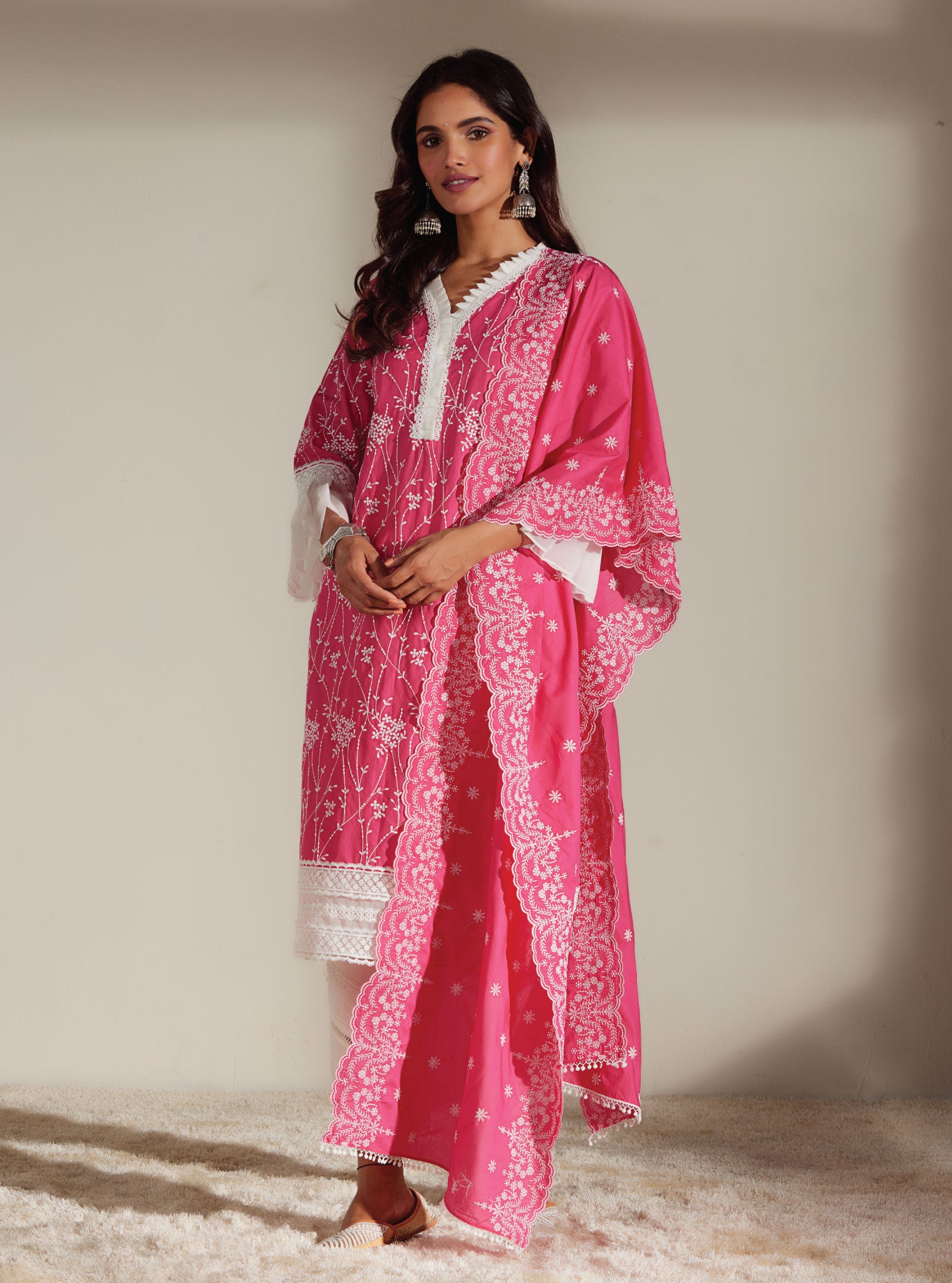 Carmen Cotton Pink Kurta Set