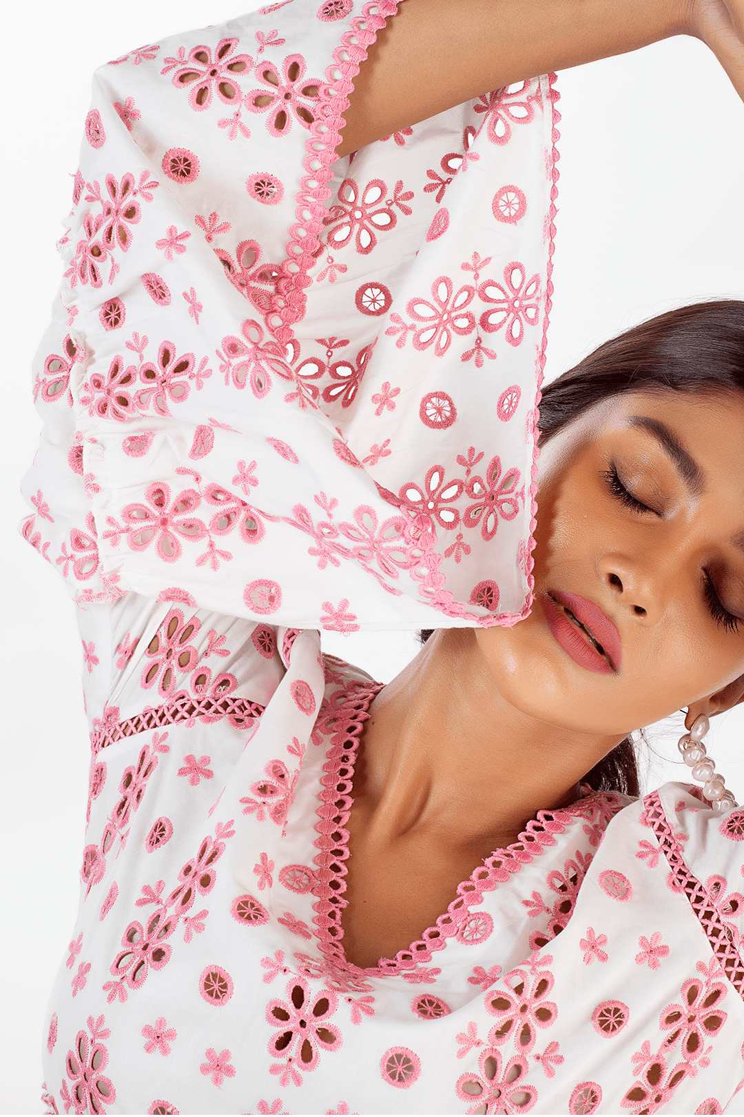 Chloe Cotton White Top Set