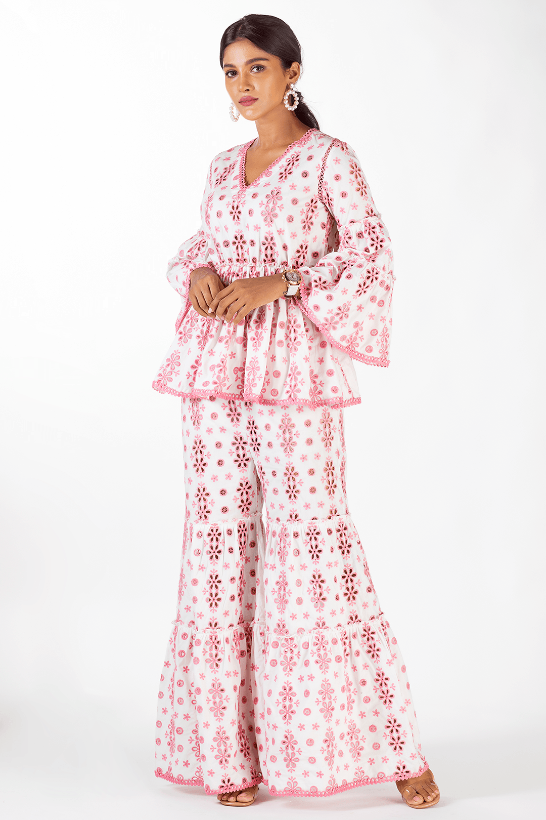 Chloe Cotton White Top Set