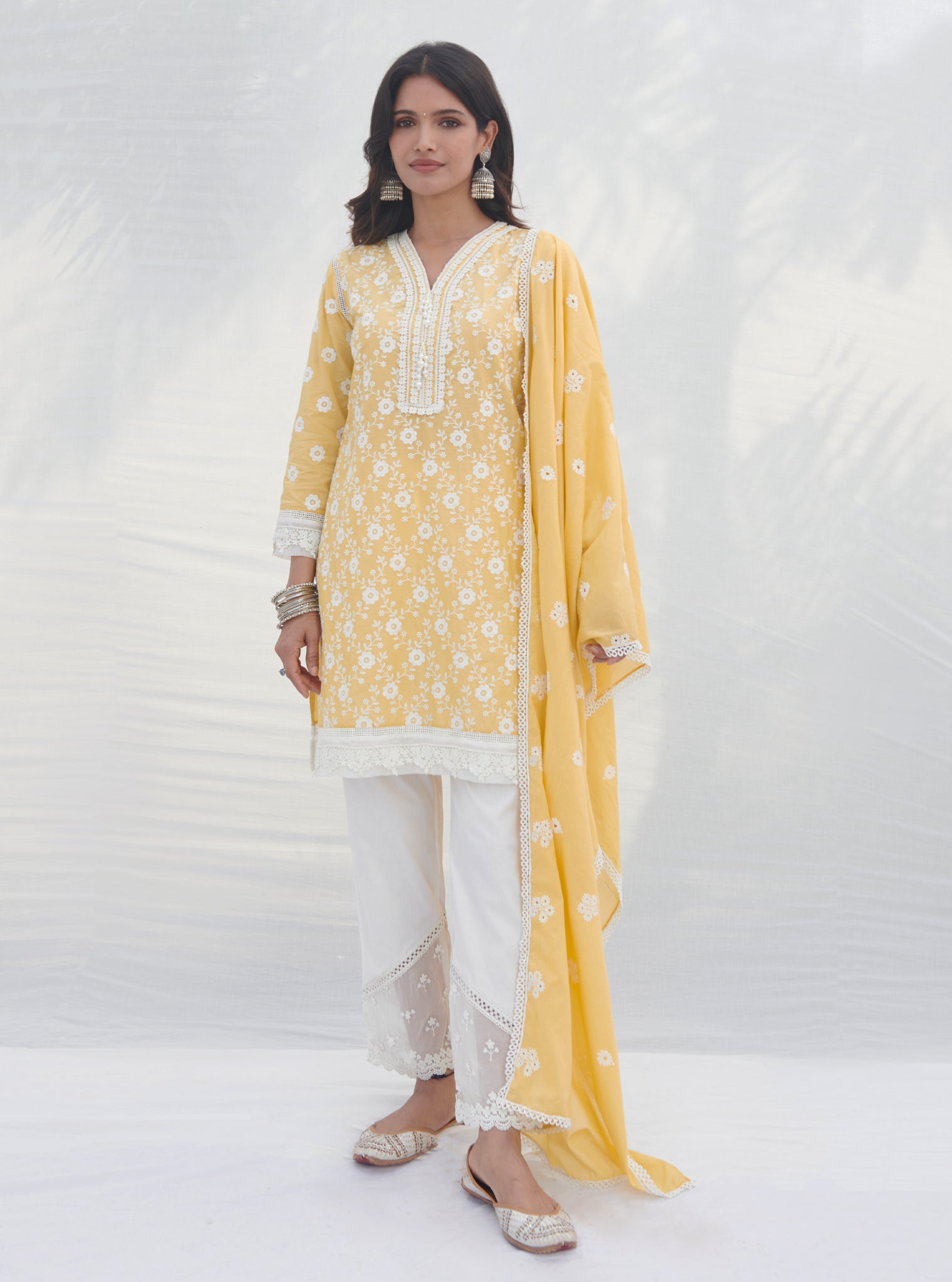 Codli Cotton Yellow Kurta Set