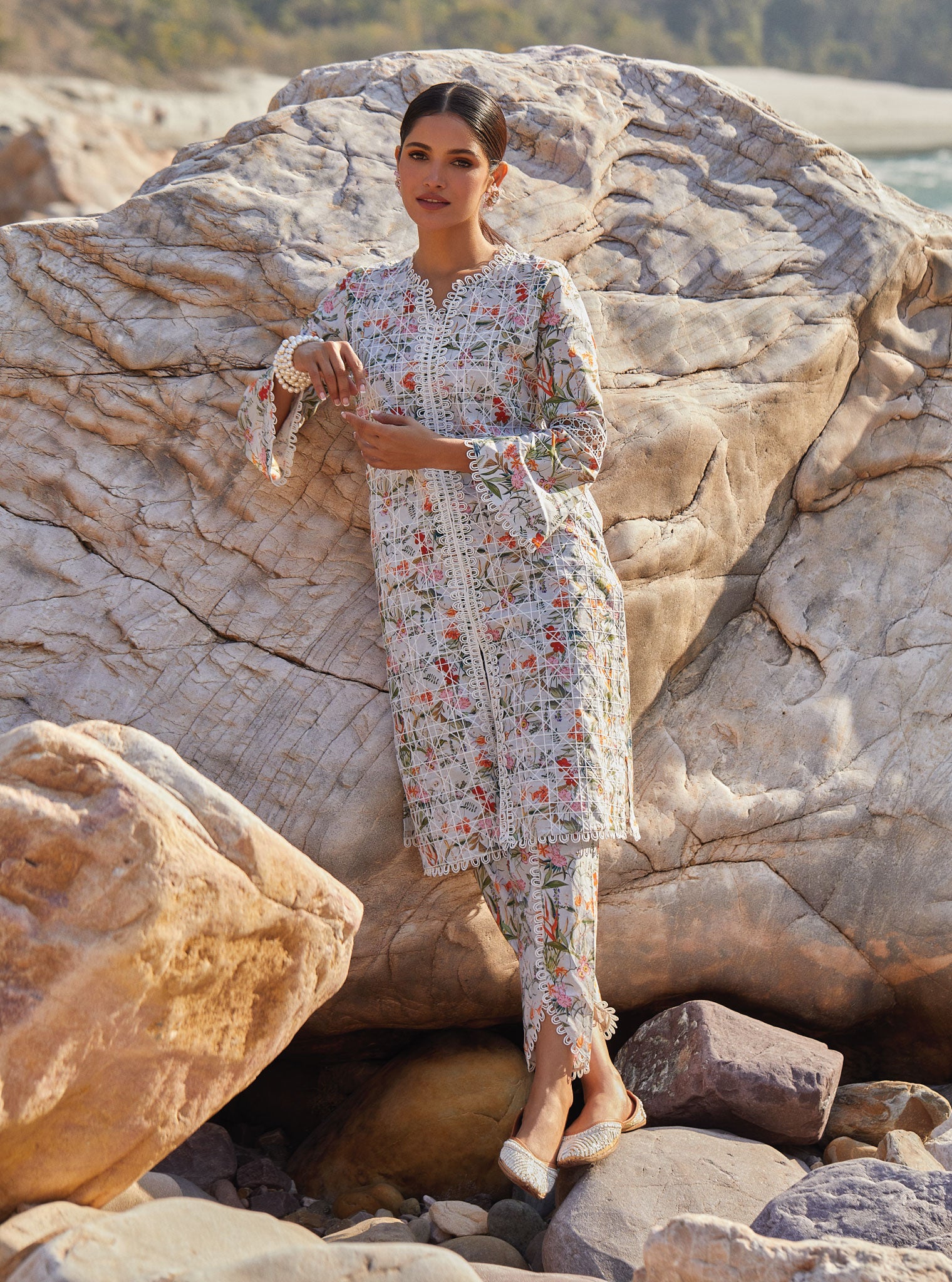 Corelli Cotton Blue Kurta Set