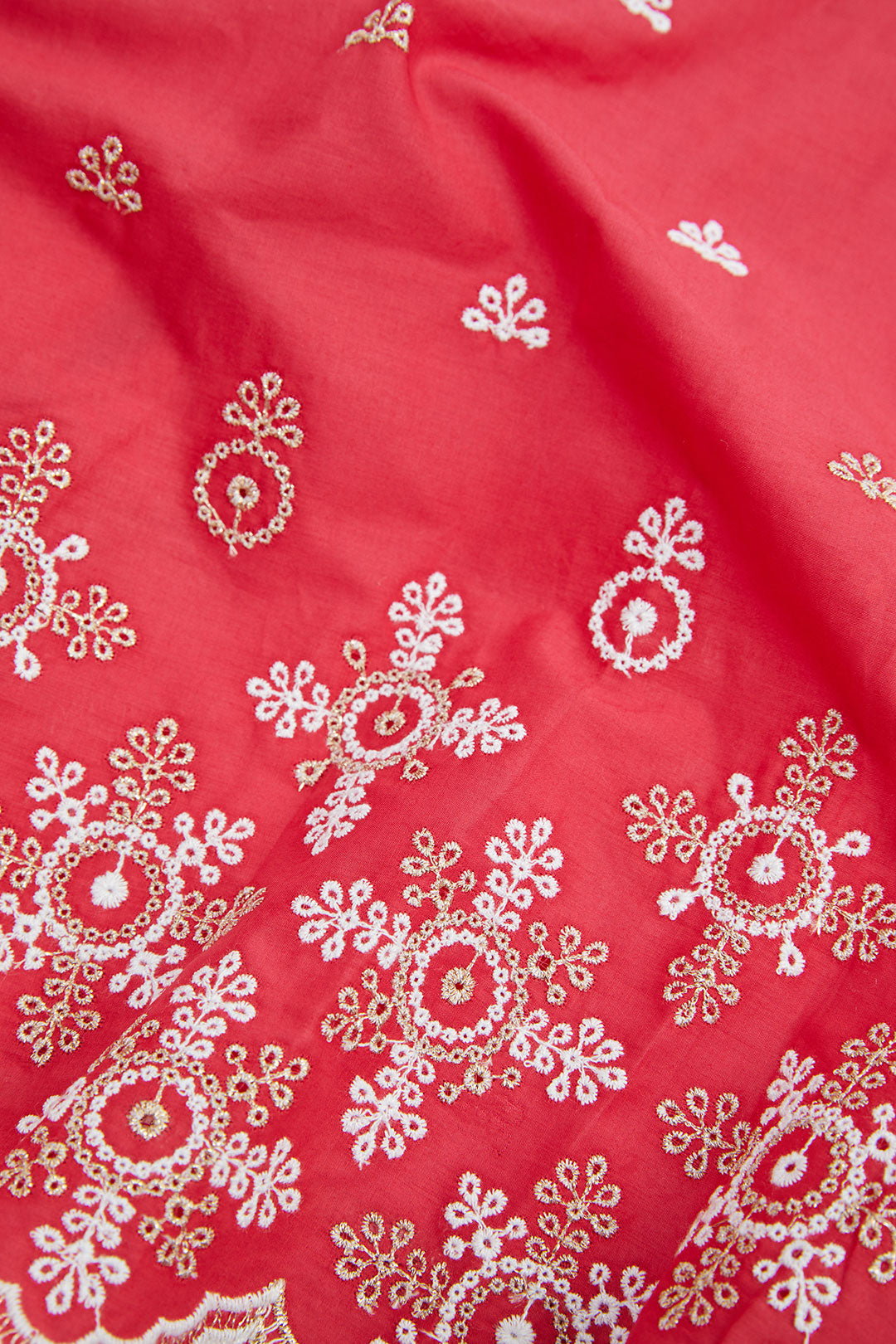 Dove Cotton Red Sharara Set
